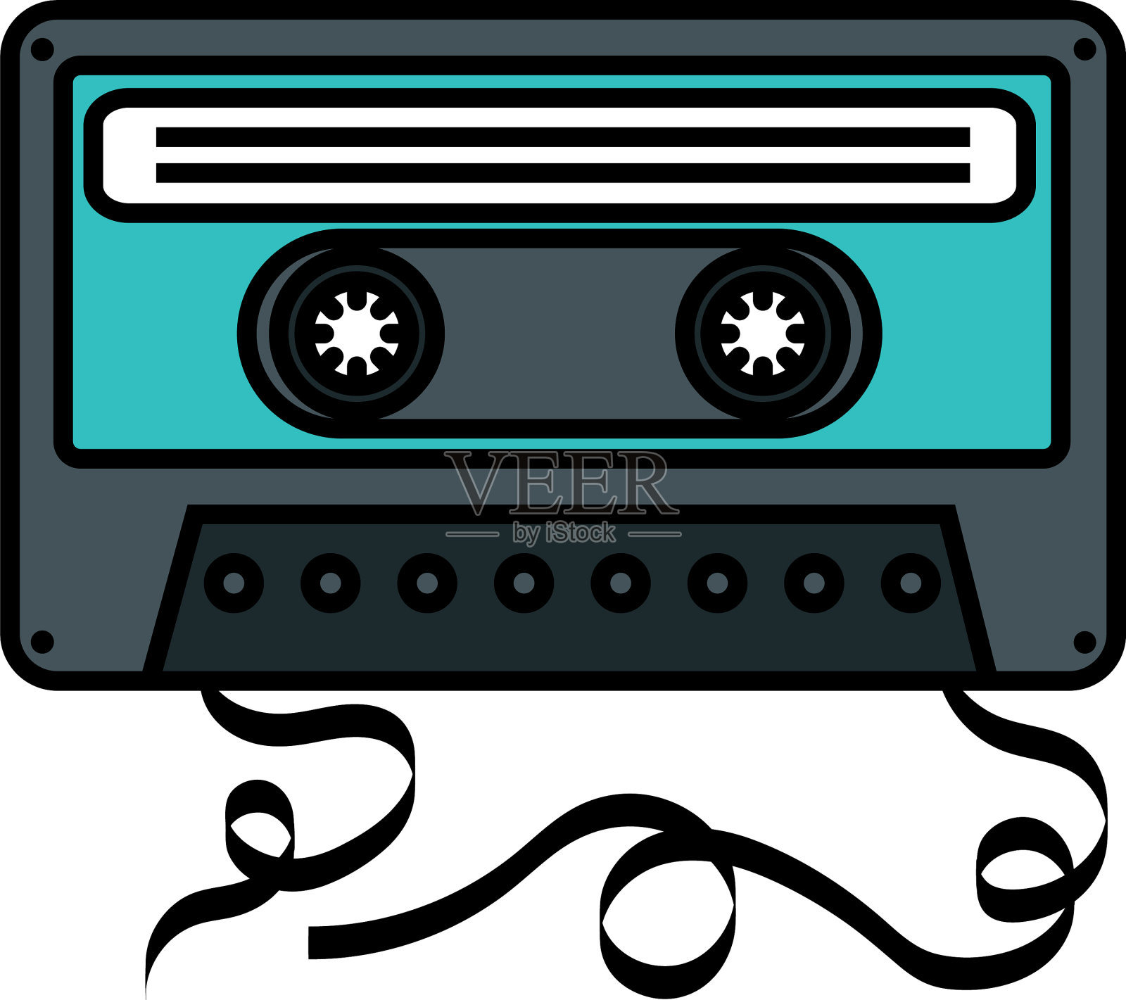 盒式磁带音乐流行艺术风格的偶像图标素材