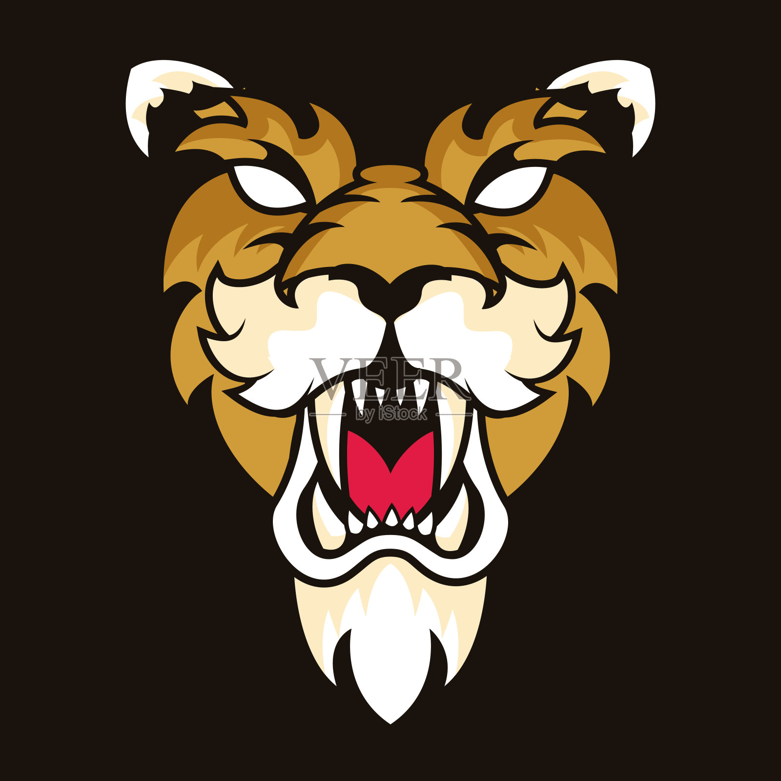 野狮精神创意设计插画图片素材