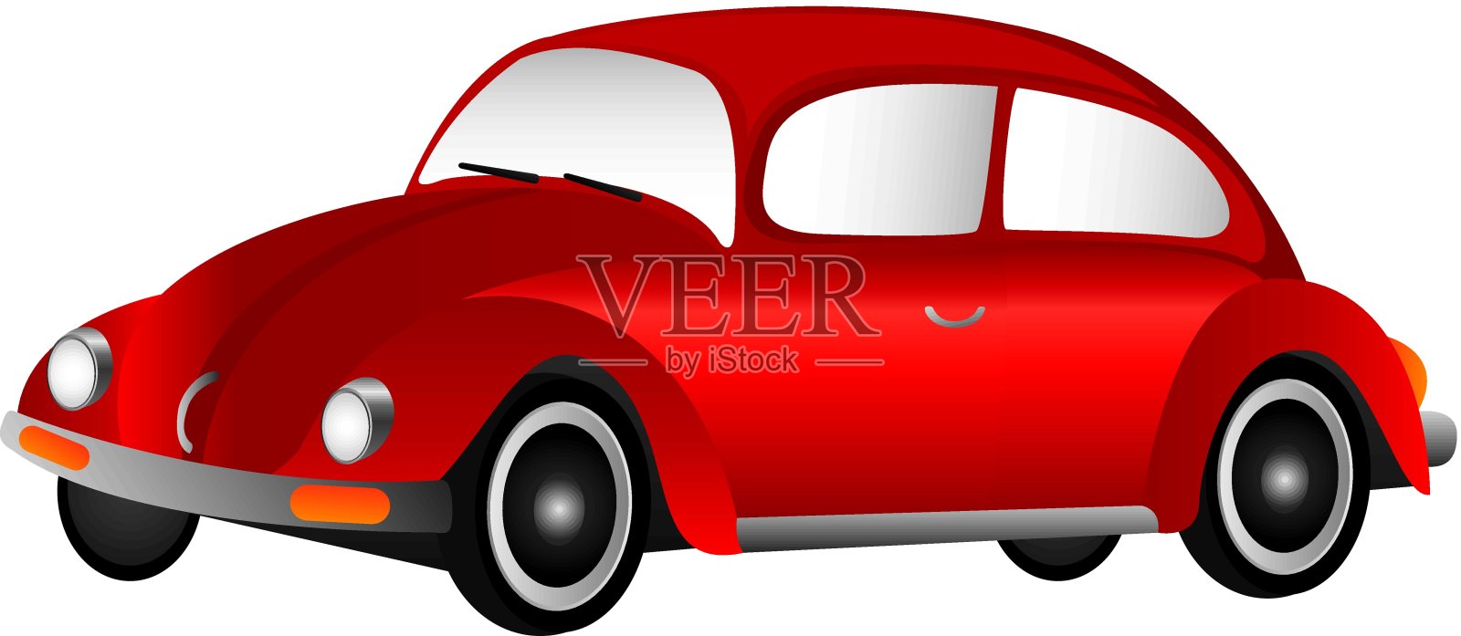 红色的车插画图片素材