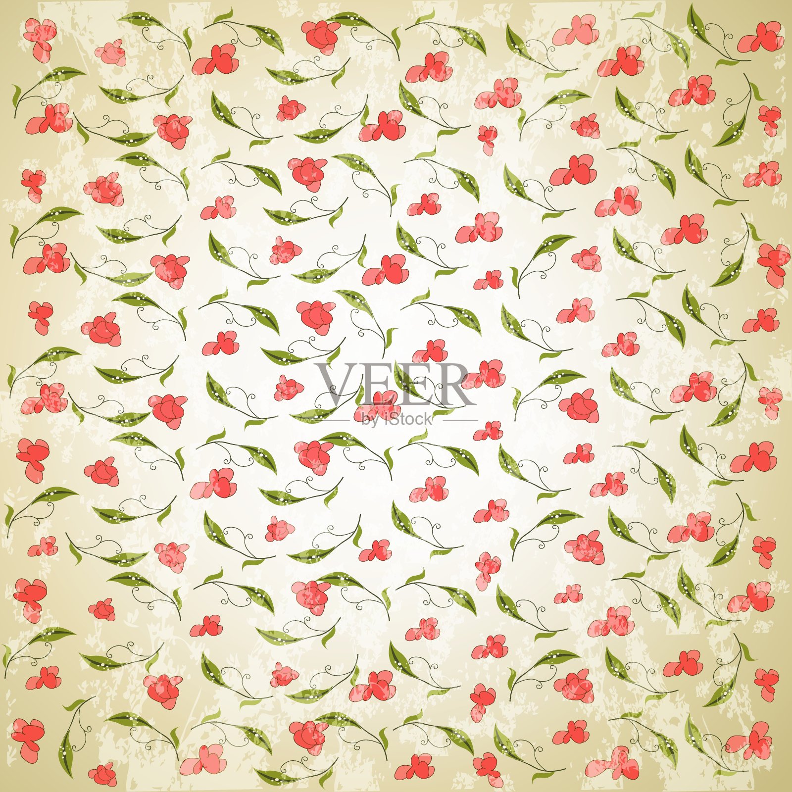 复古矢量花背景插画图片素材