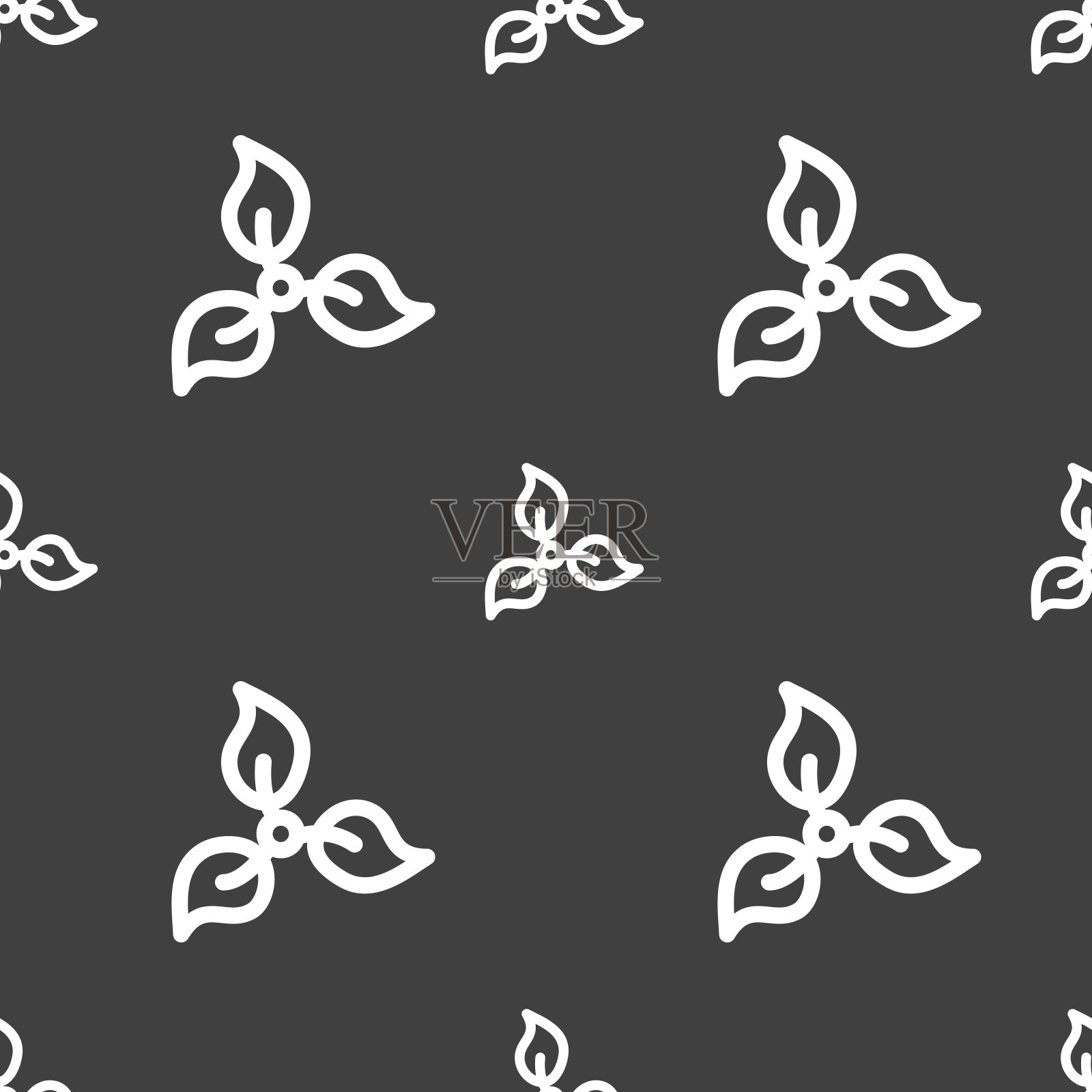 生态符号象形文字。灰色背景上的无缝模式。向量插画图片素材