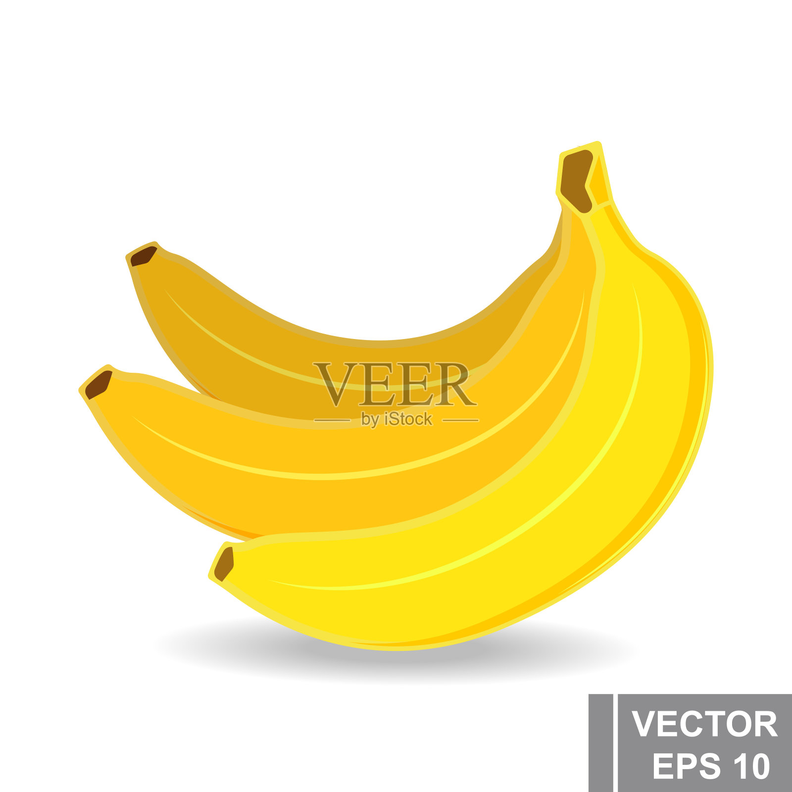 香蕉。图标。平的风格。水果。为你的设计。插画图片素材