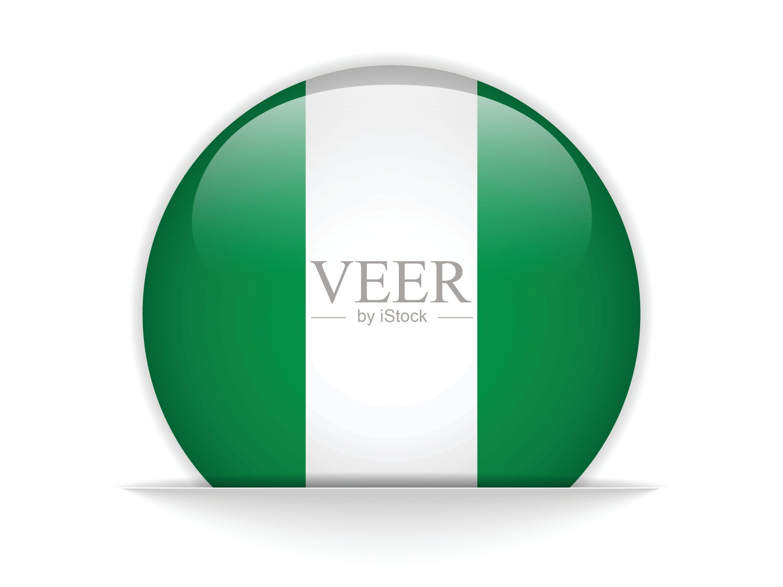 尼日利亚国旗光泽纽扣插画图片素材