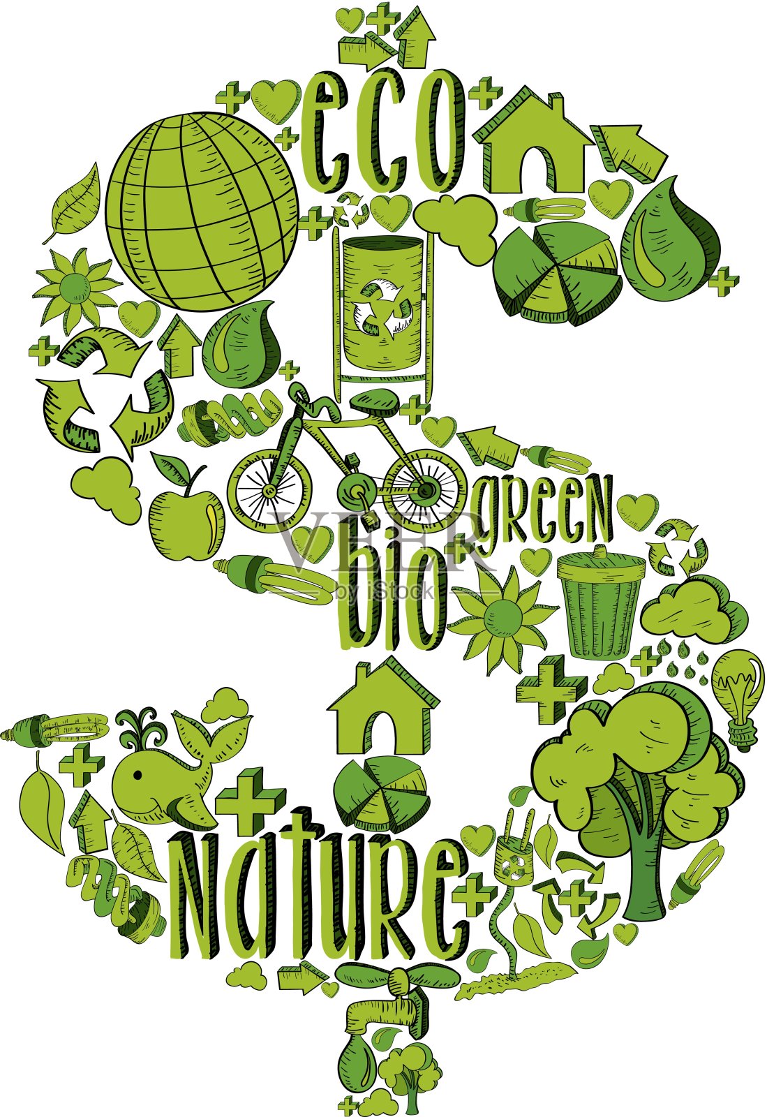 绿富标志与环境标志插画图片素材