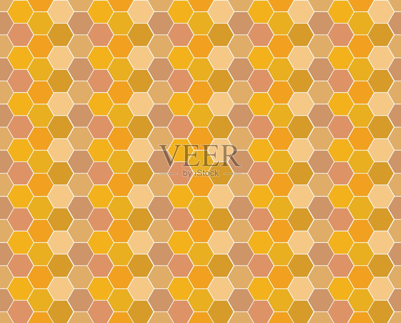 彩色六边形几何无缝背景。插画图片素材