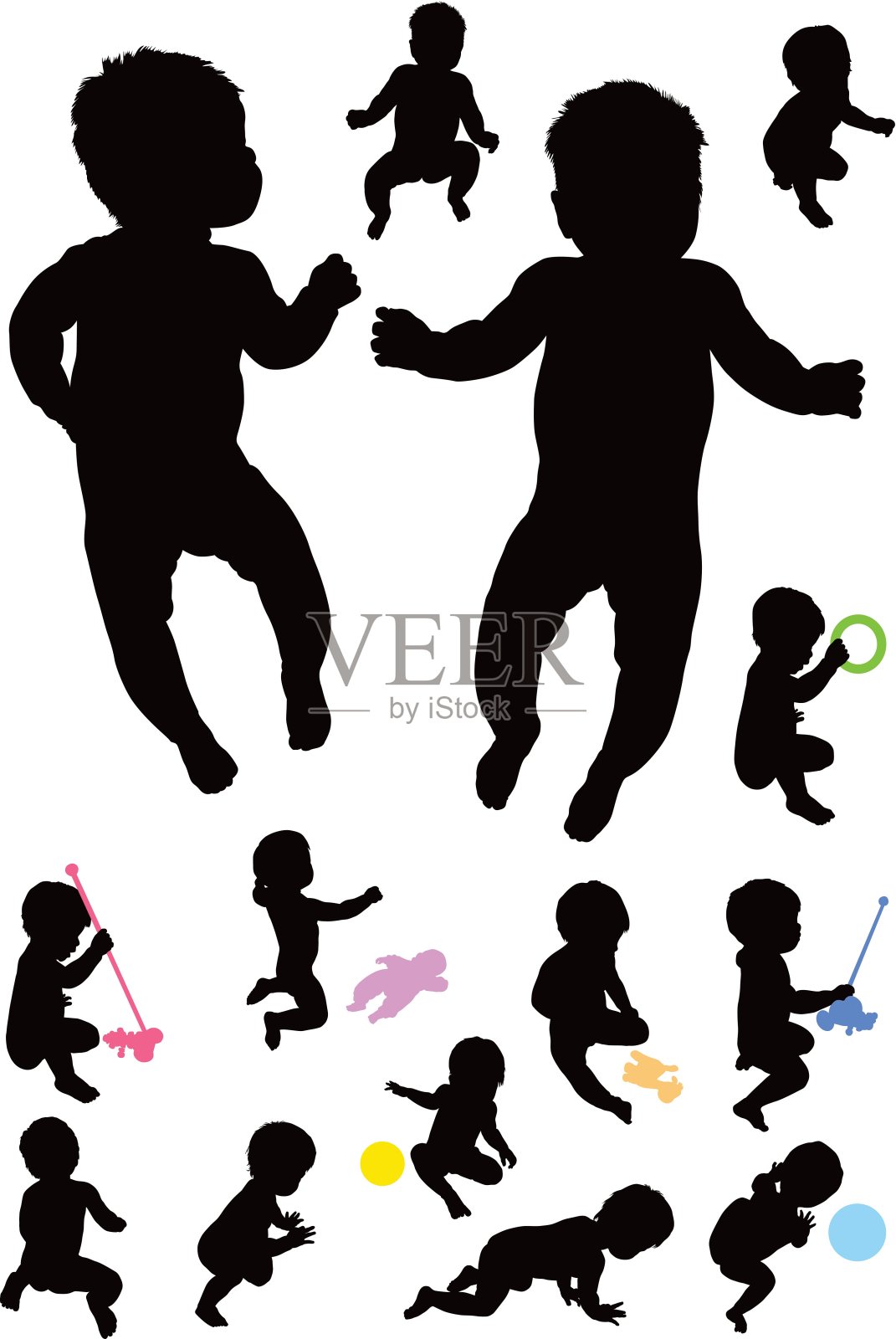 1岁婴儿病媒插画图片素材