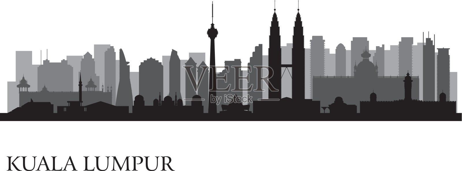 吉隆坡城市天际线插画图片素材