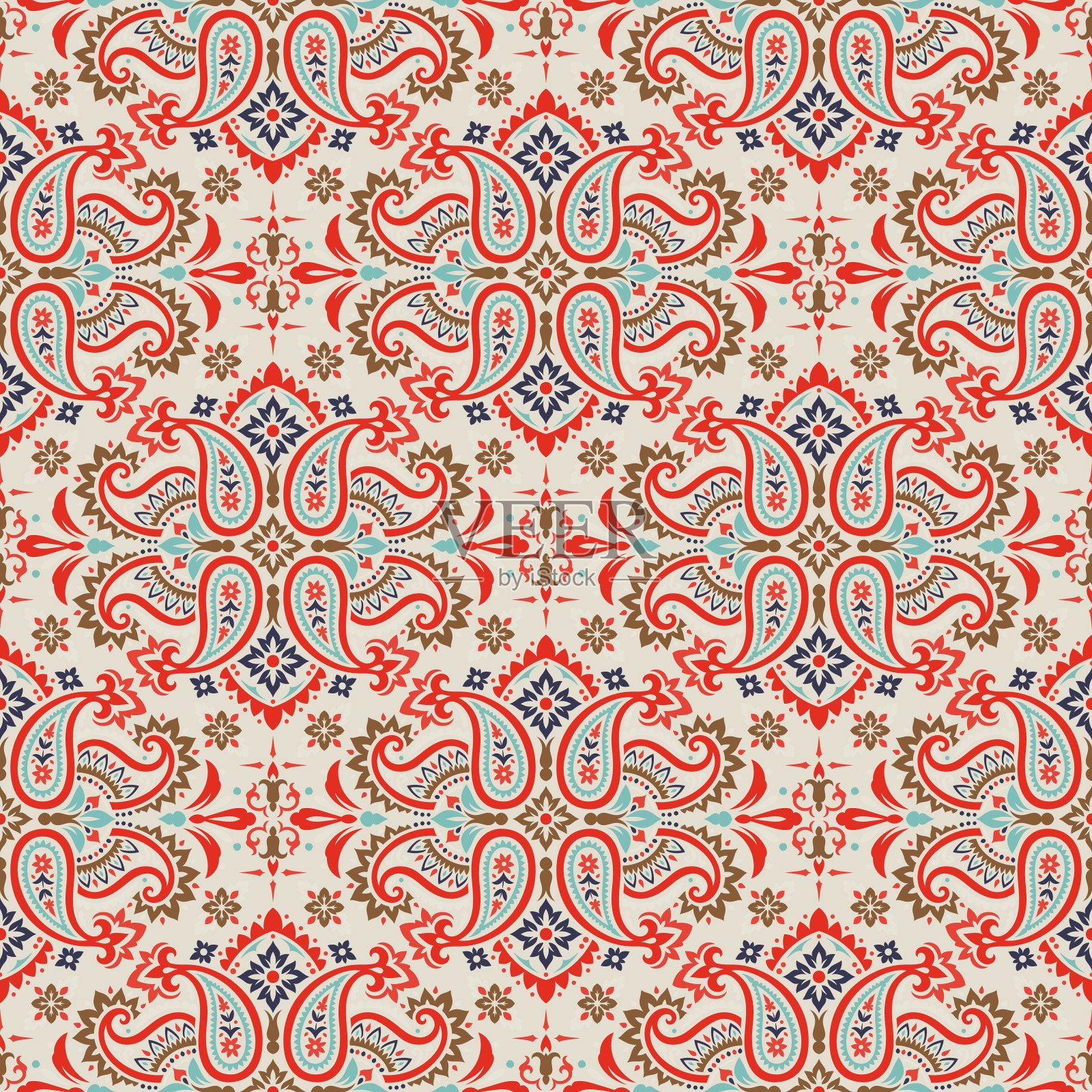 无缝的佩斯利图案插画图片素材