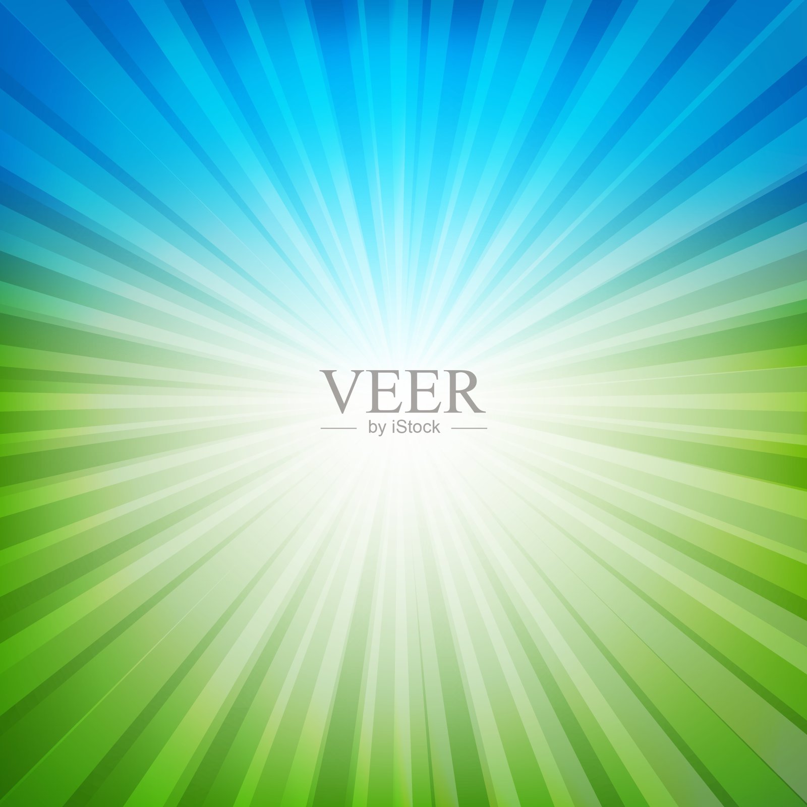 蓝色和绿色的旭日背景插画图片素材