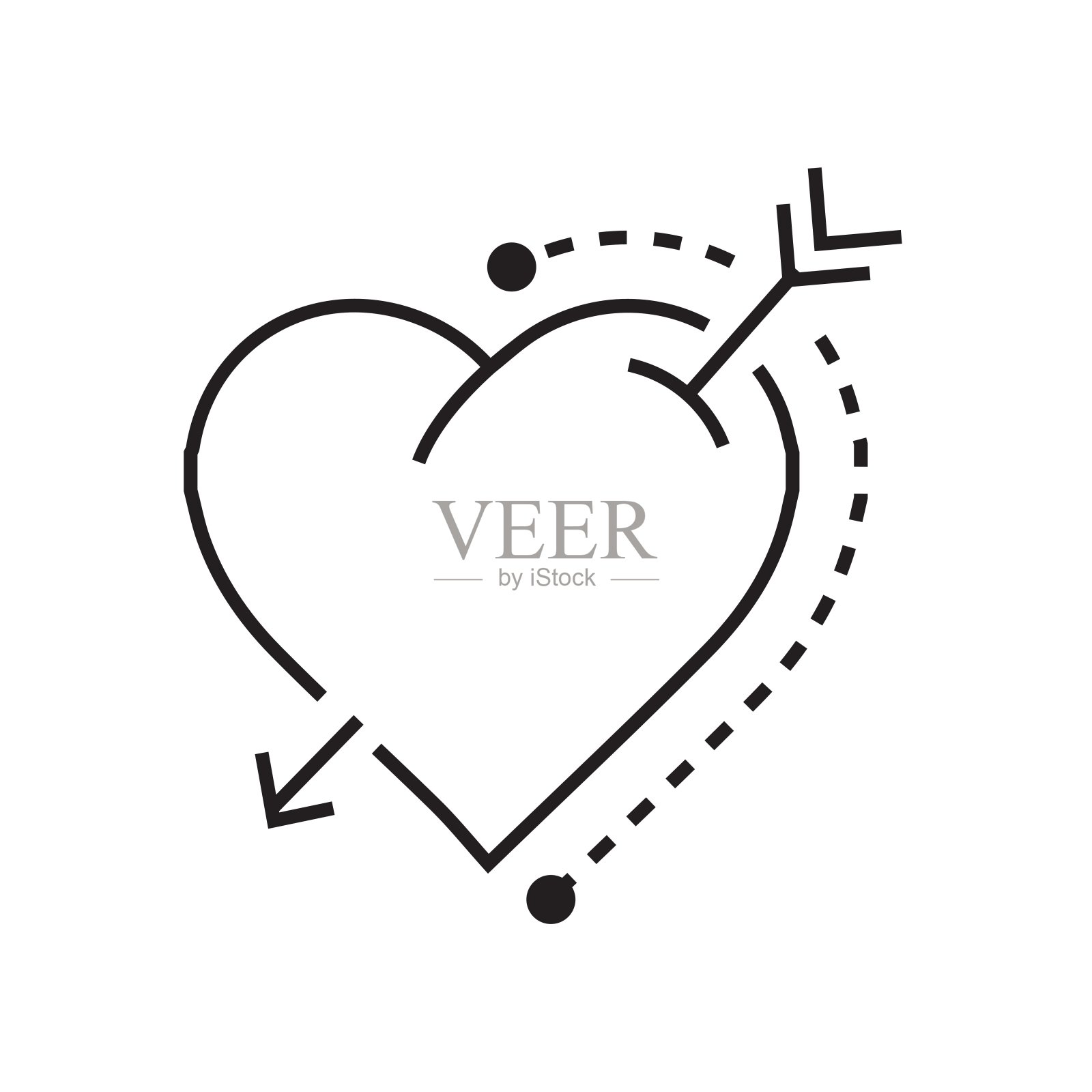 心和箭头插画图片素材