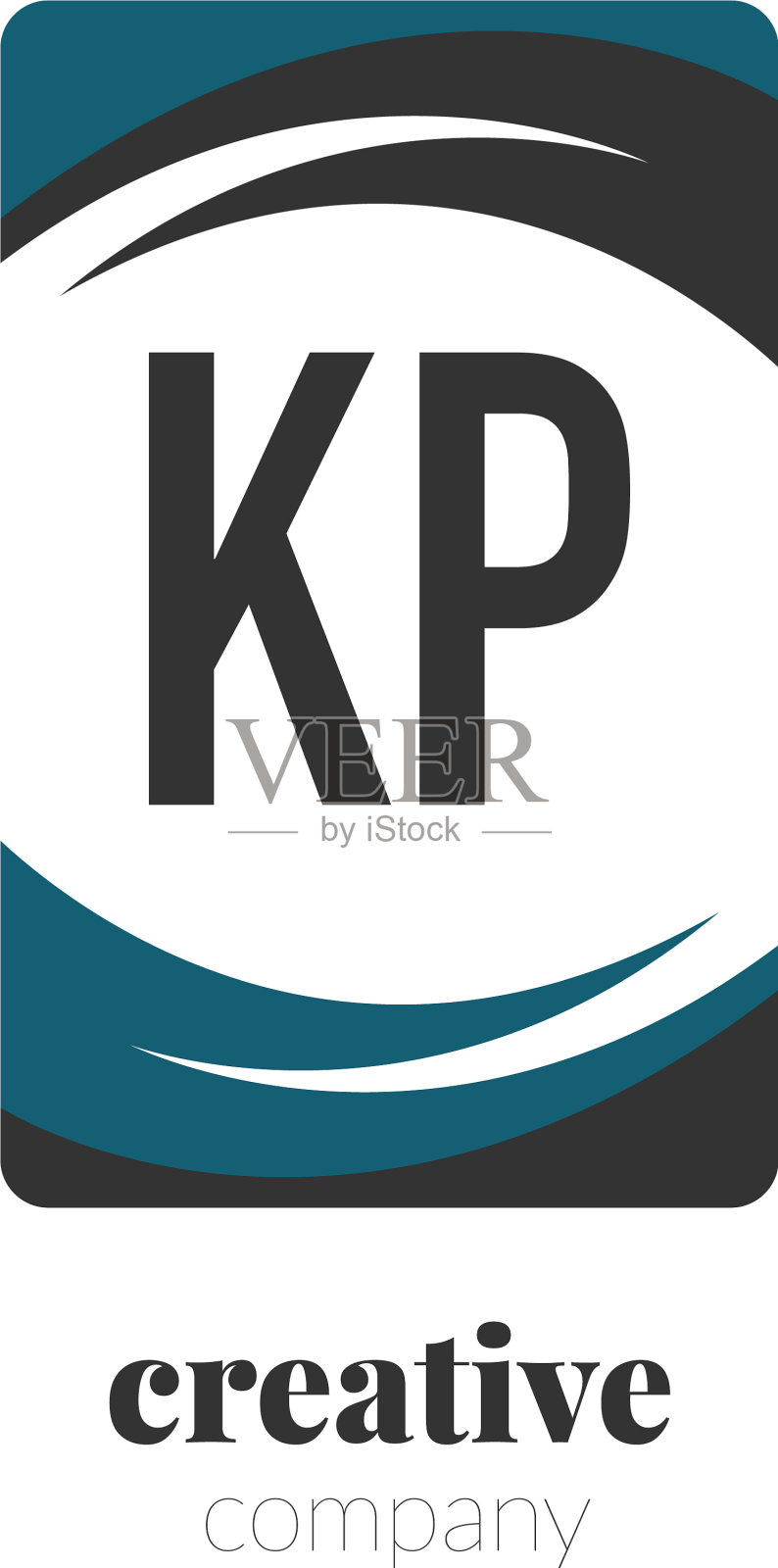 首字母KP创意抽象标志模板插画图片素材