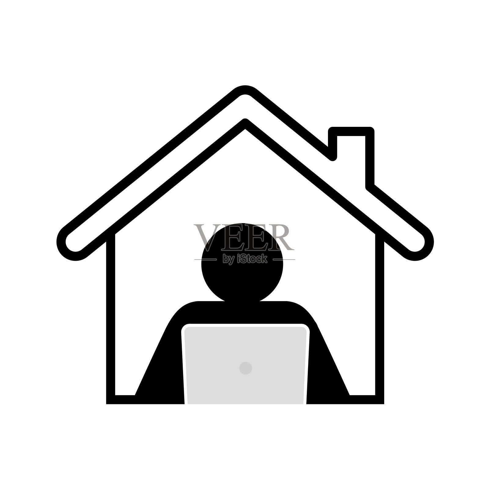 在家工作图标设计。图标素材