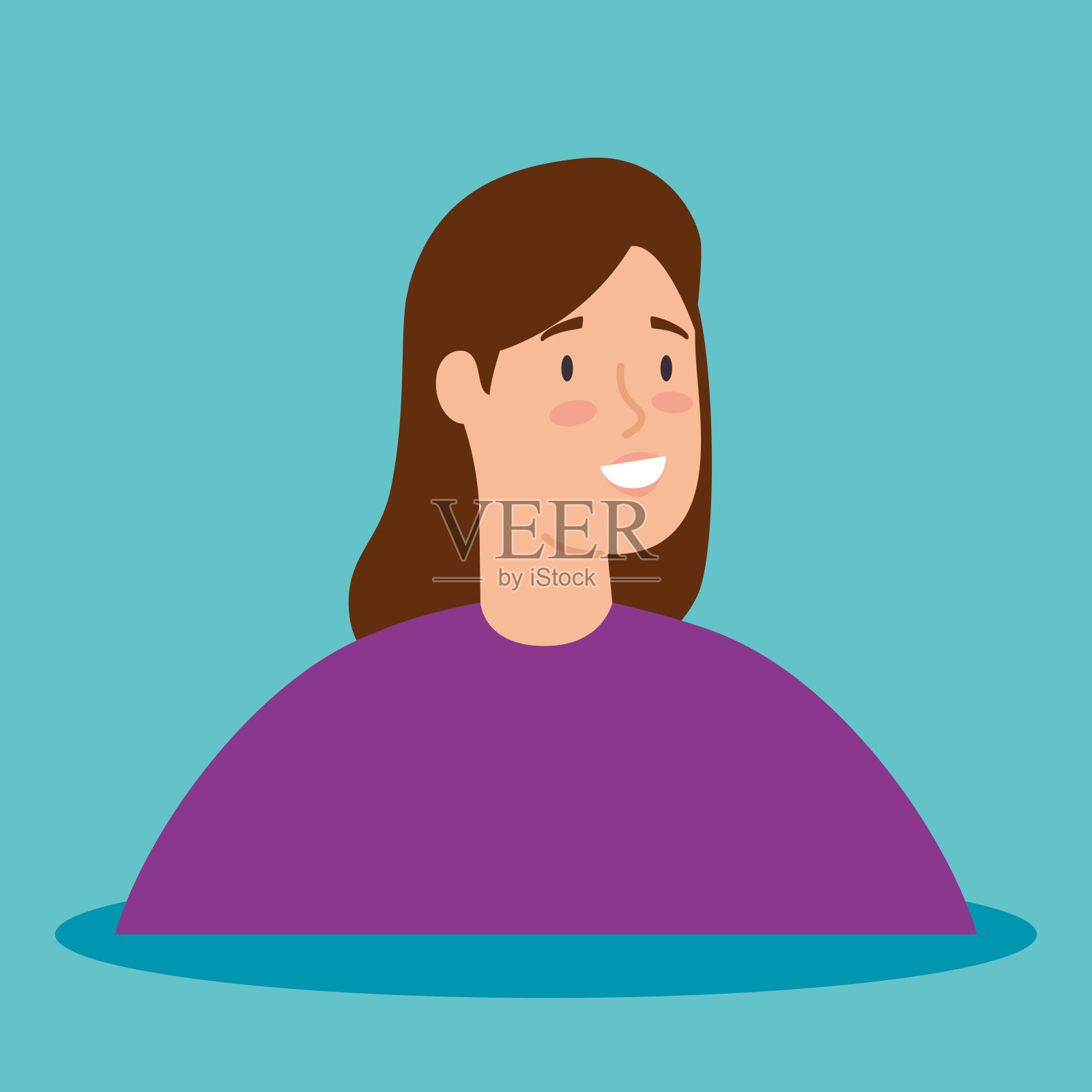 美丽的女人头像人物图标插画图片素材