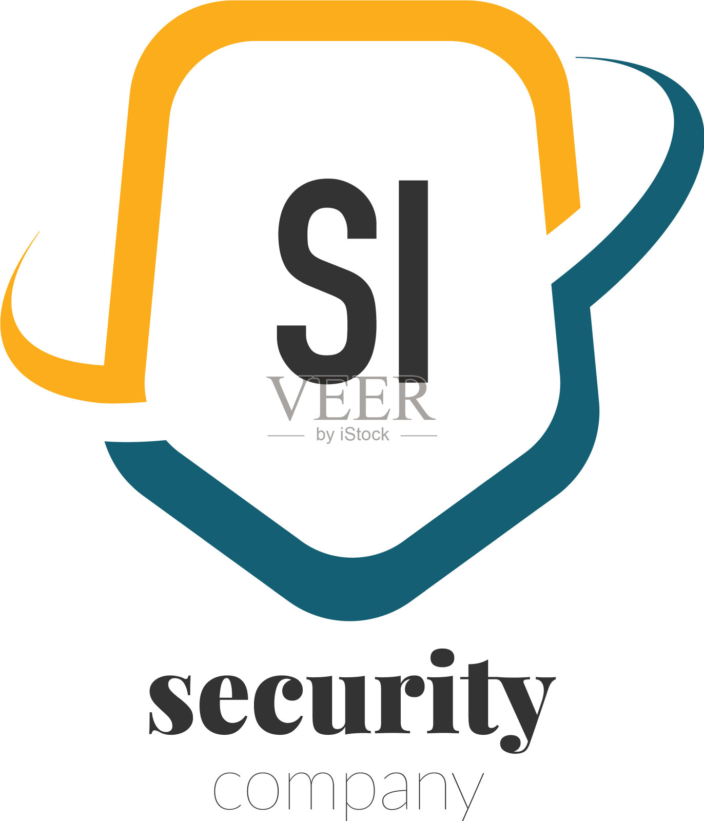 首字母是创意保安公司设计插画图片素材