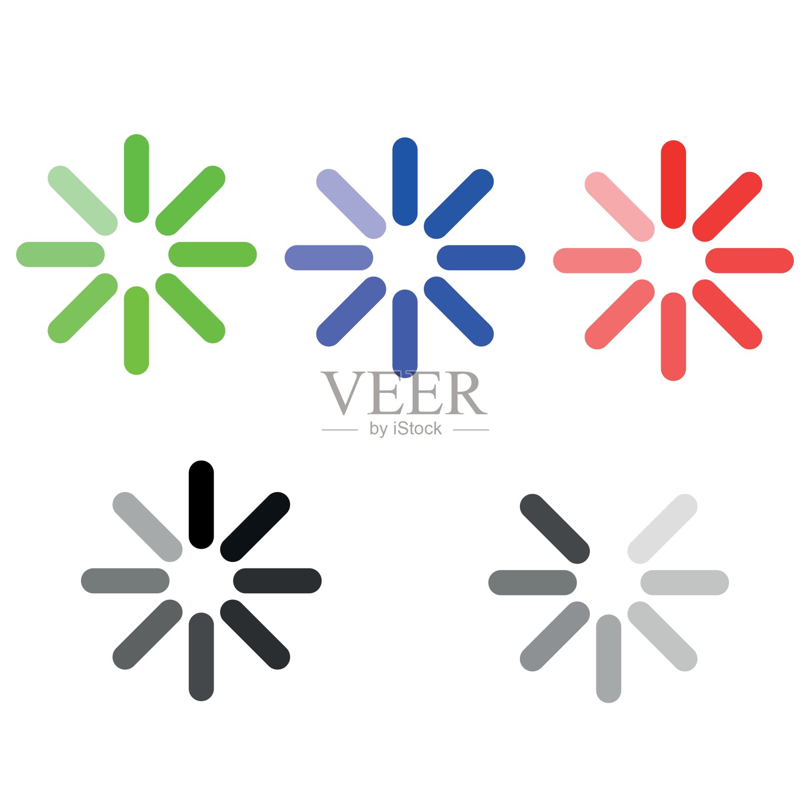 加载的符号为绿、蓝、红、灰。图标素材