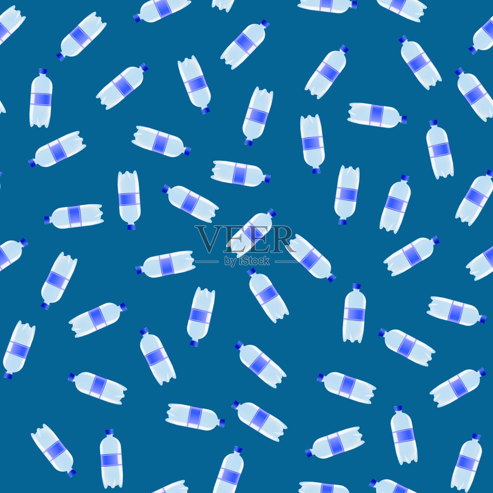 塑胶水瓶无缝模式插画图片素材