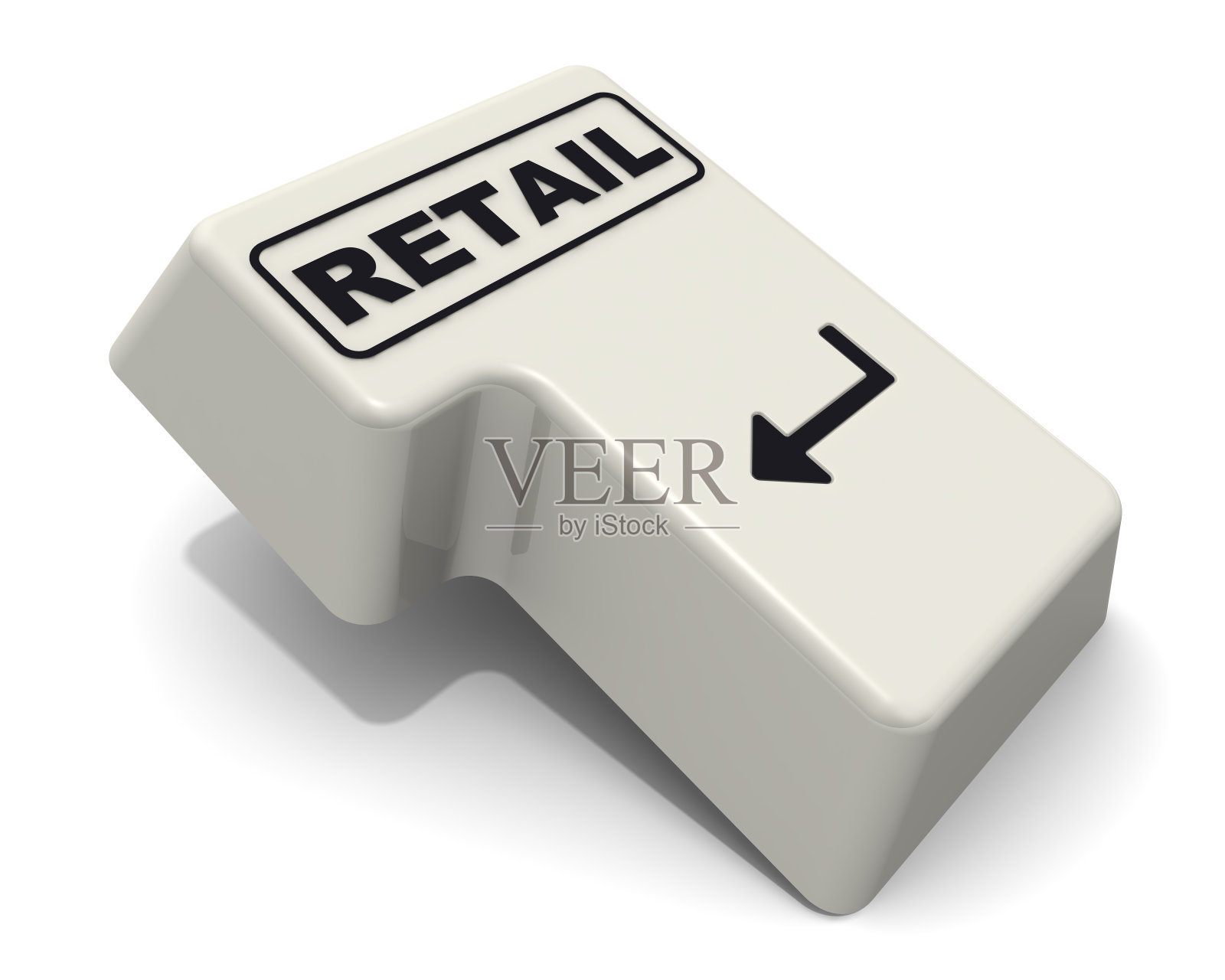 输入标有RETAIL的键盘键照片摄影图片