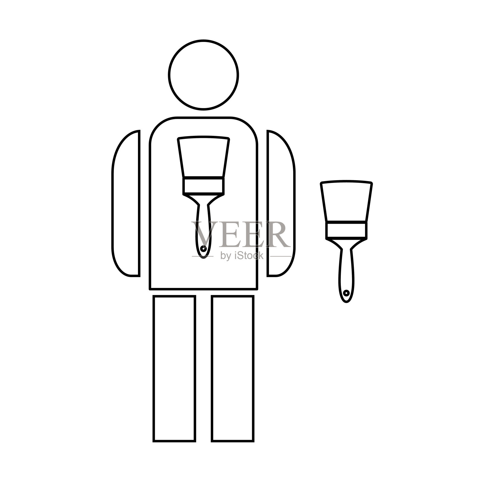 绘画大师的黑色图标。插画图片素材