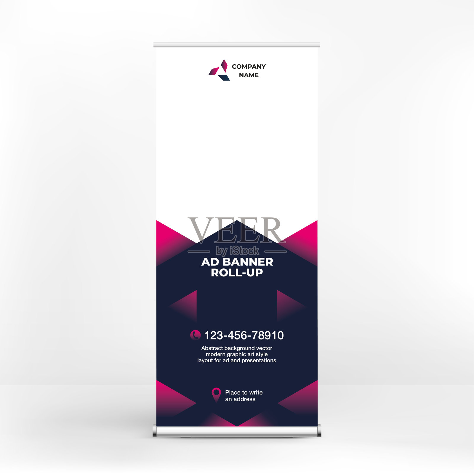 横幅设计，广告，会议，研讨会，海报模板放置照片和文字。创意演示背景设计模板素材