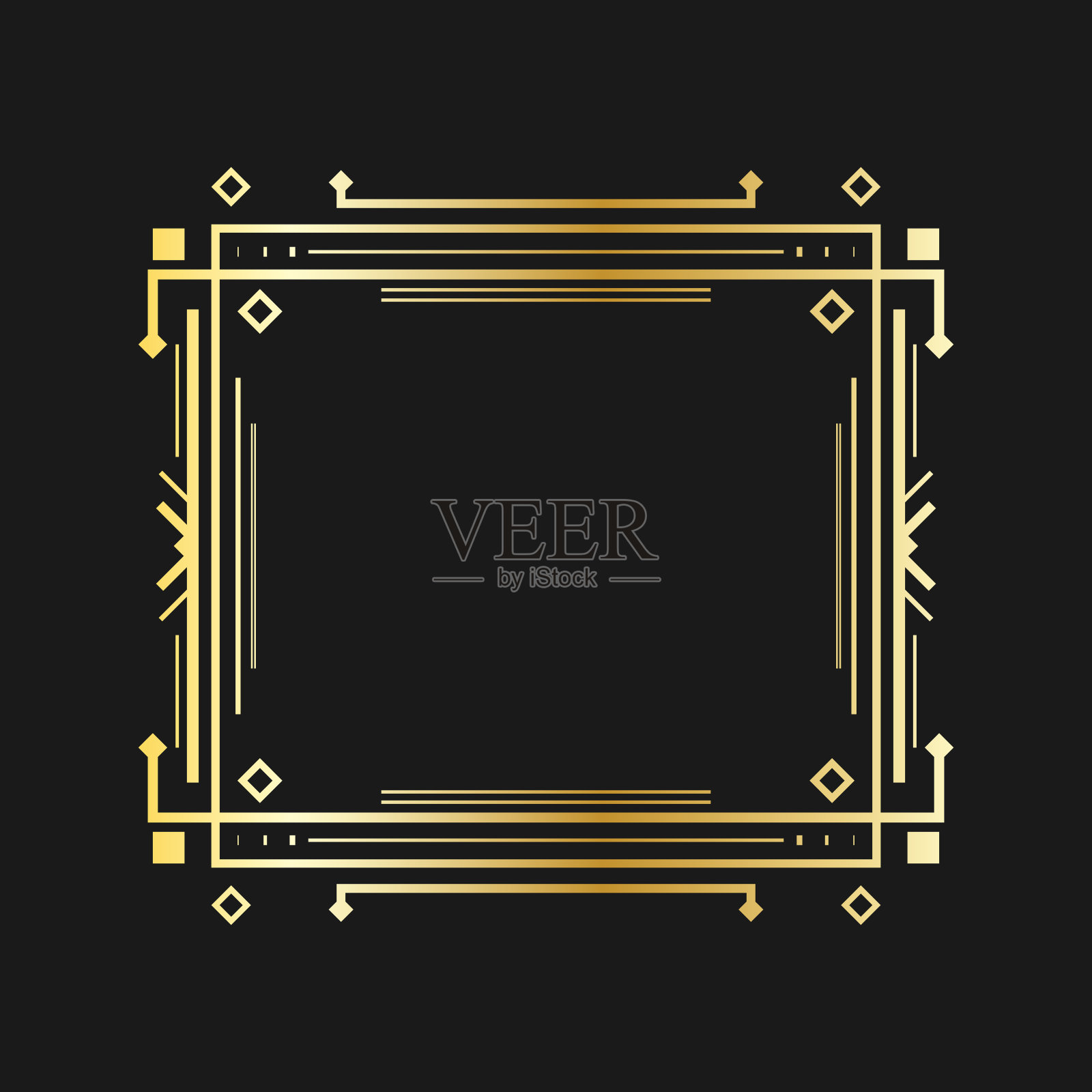 装饰艺术线边界。矢量插图。插画图片素材