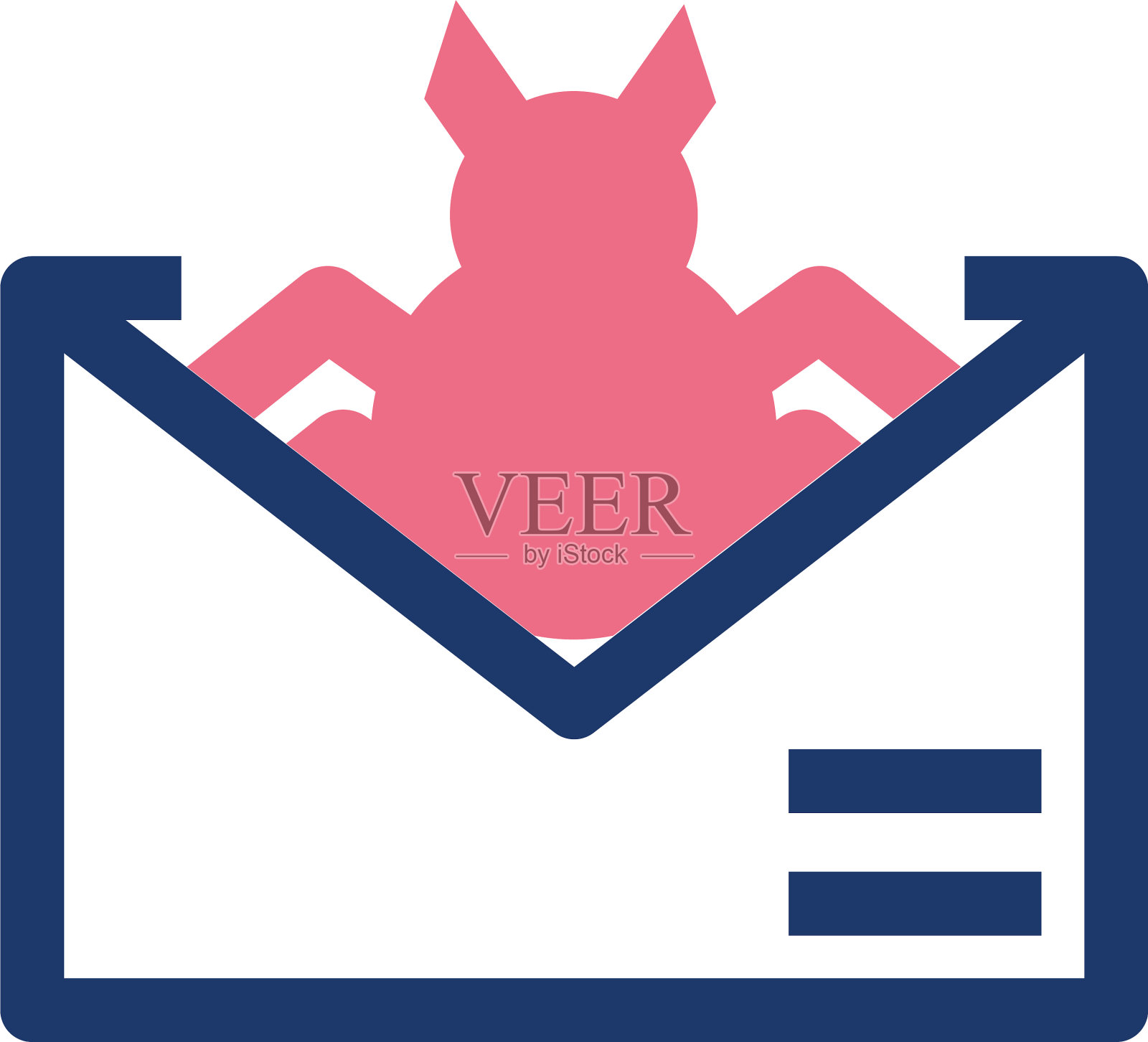 孤立的信封消息和错误设计设计元素图片