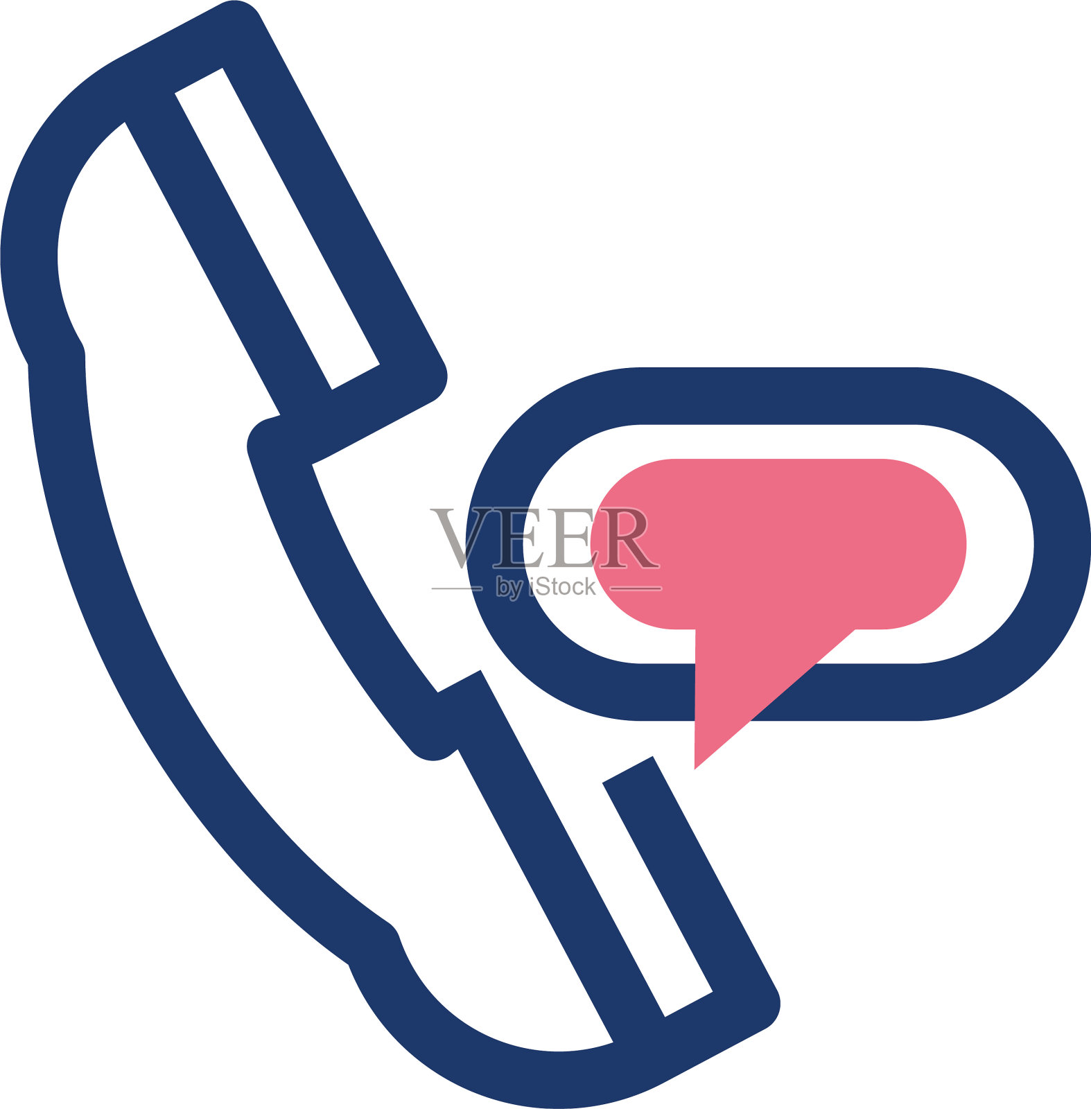 孤立的通讯气泡和电话设计元素图片