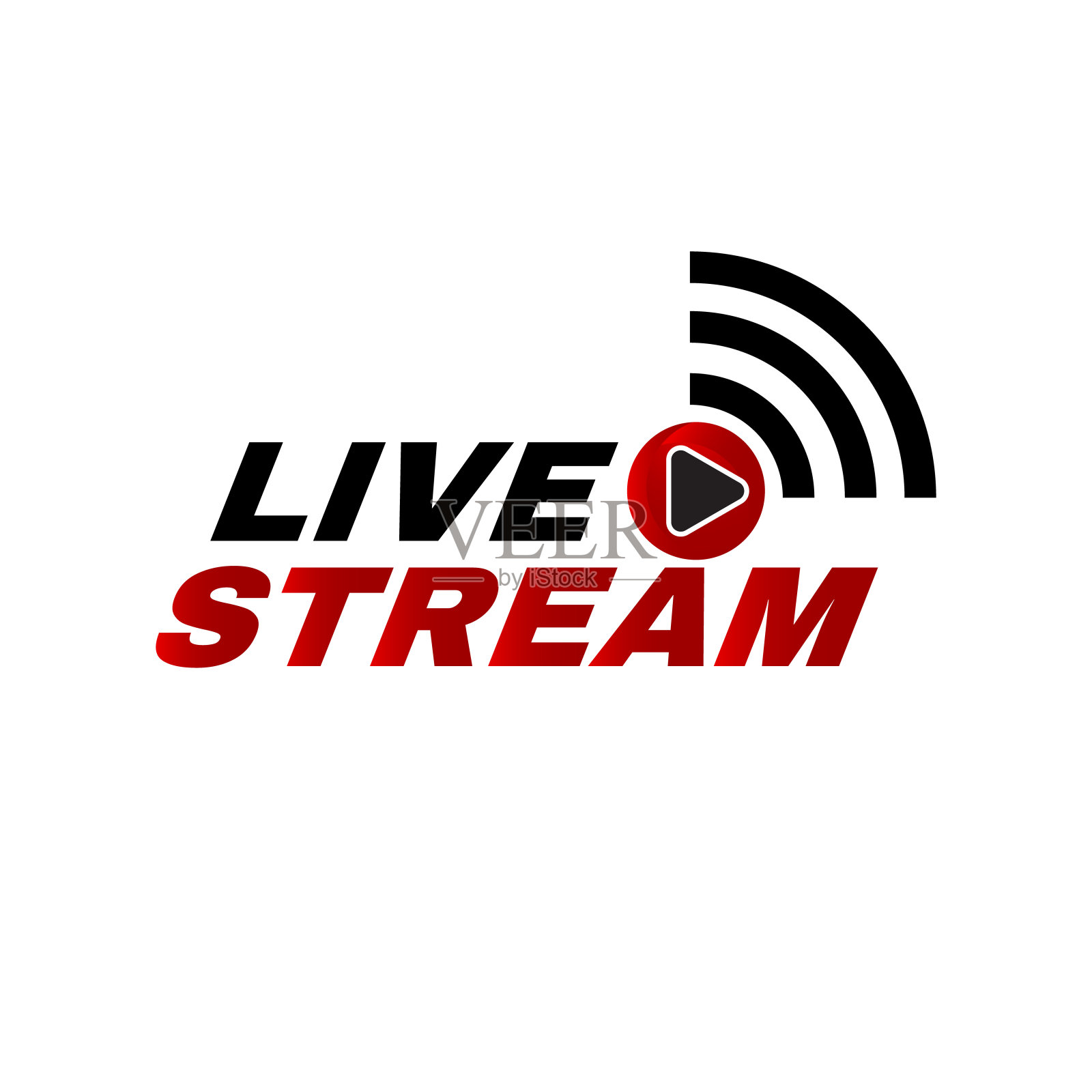 红黑直播流标志图标矢量设计符号插画图片素材