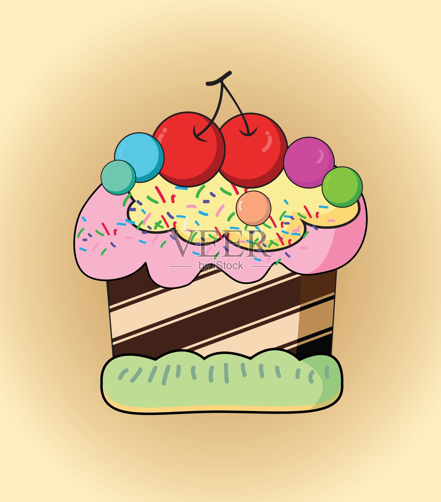 卡通蛋糕插画图片素材