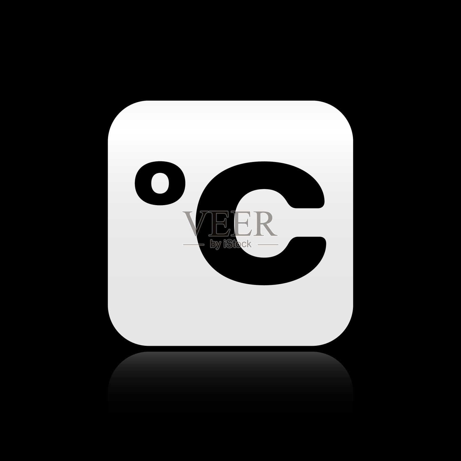 黑色摄氏图标孤立在黑色背景上图标素材