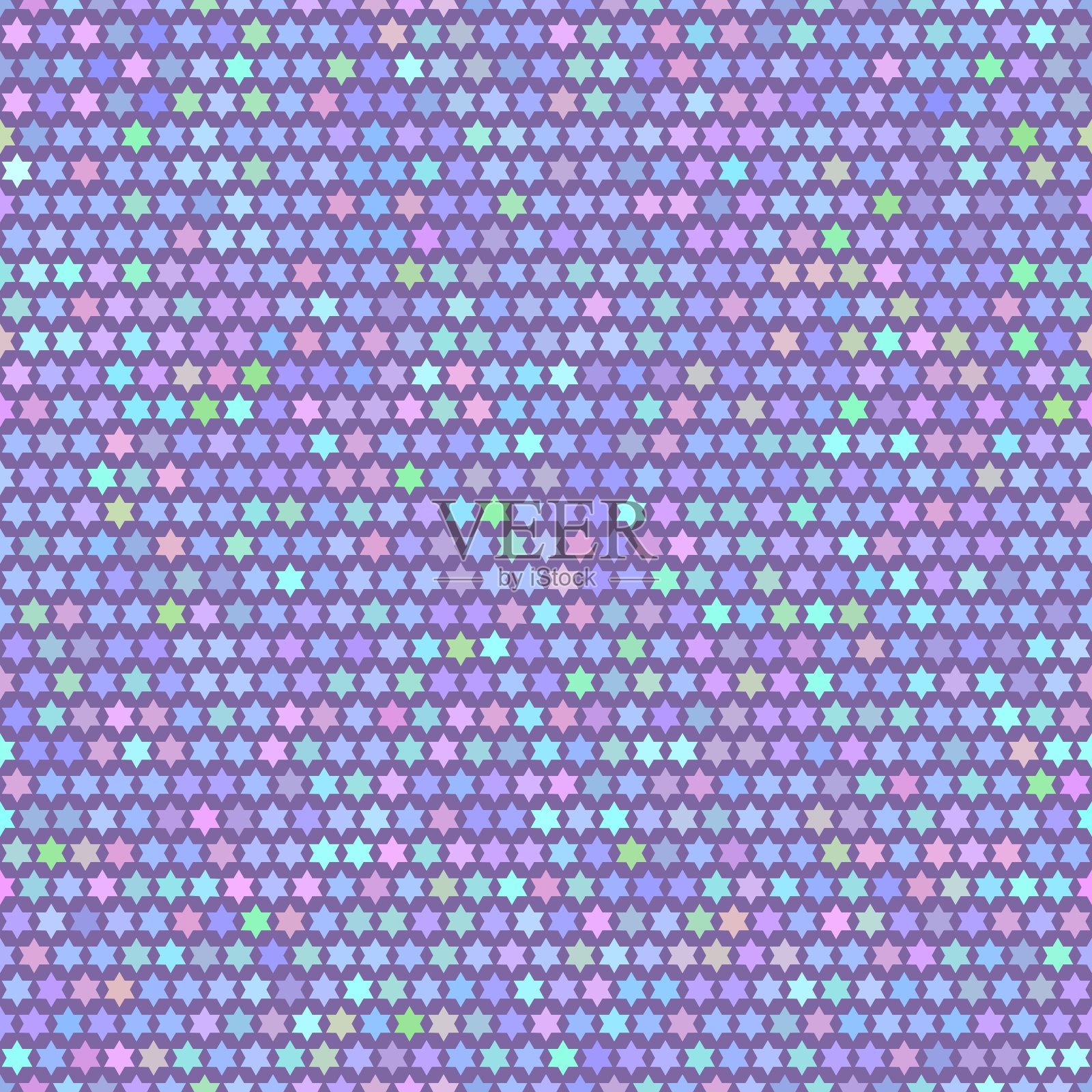 无缝彩色矢量图案与简单的星星插画图片素材