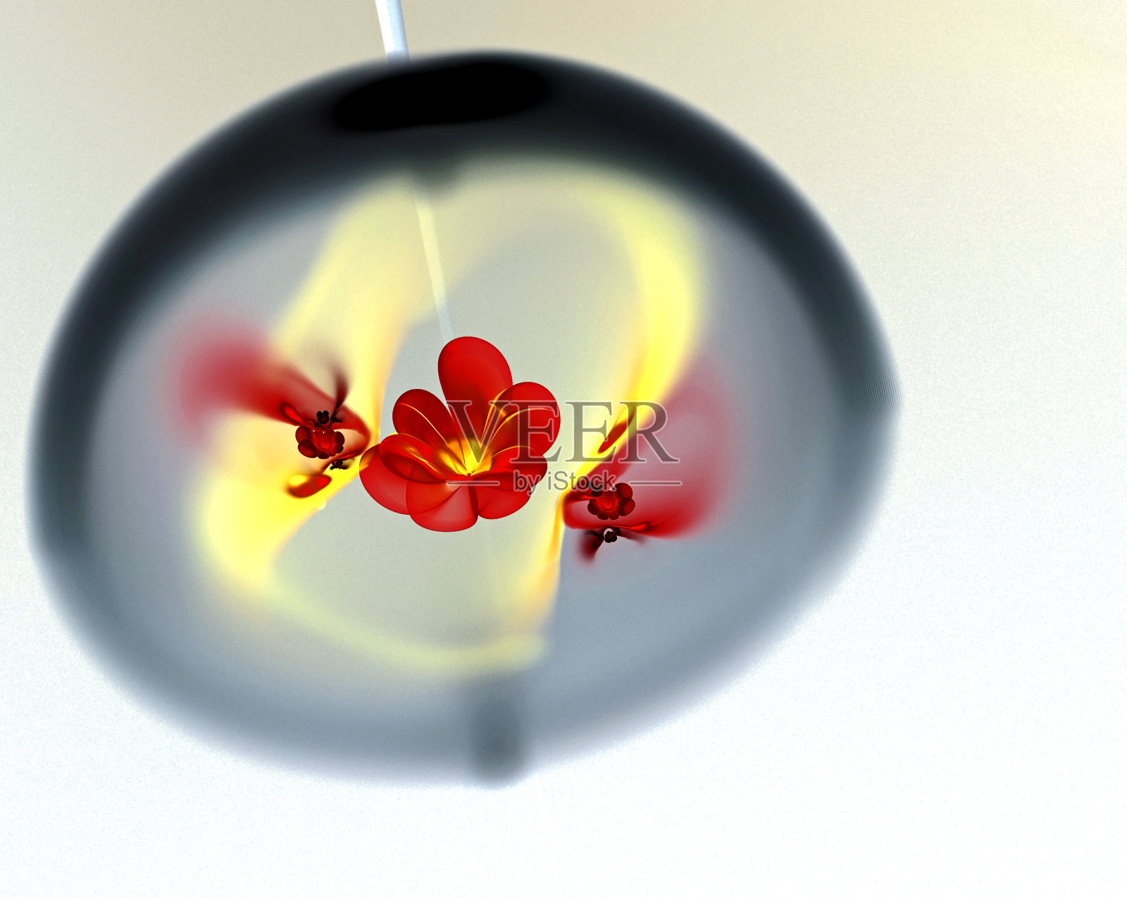 抽象的分形三维花在一个光的背景。彩色图像分形照片摄影图片