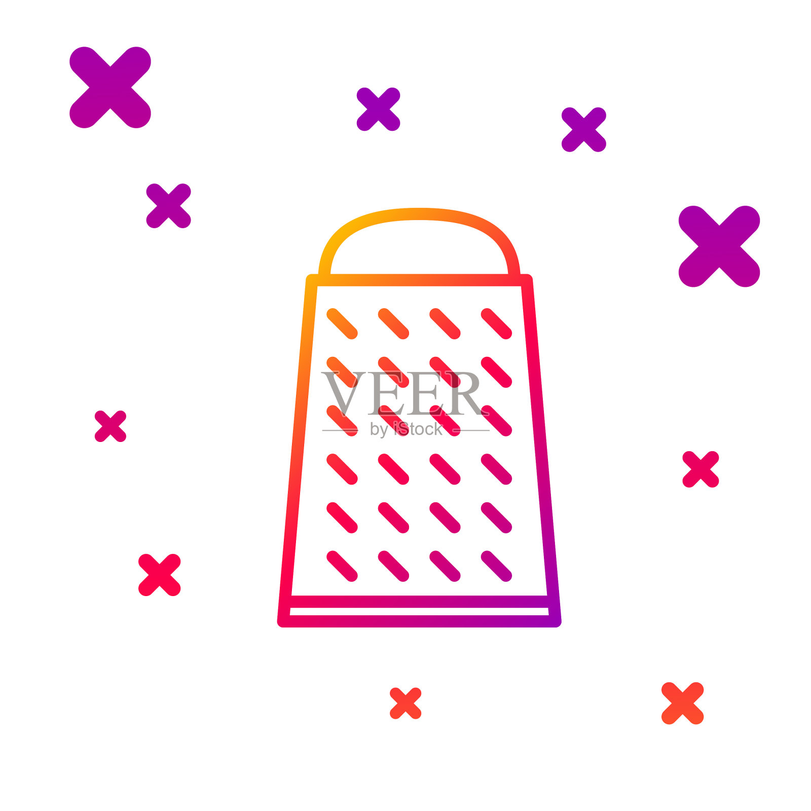 彩色线格栅图标隔离在白色图标素材