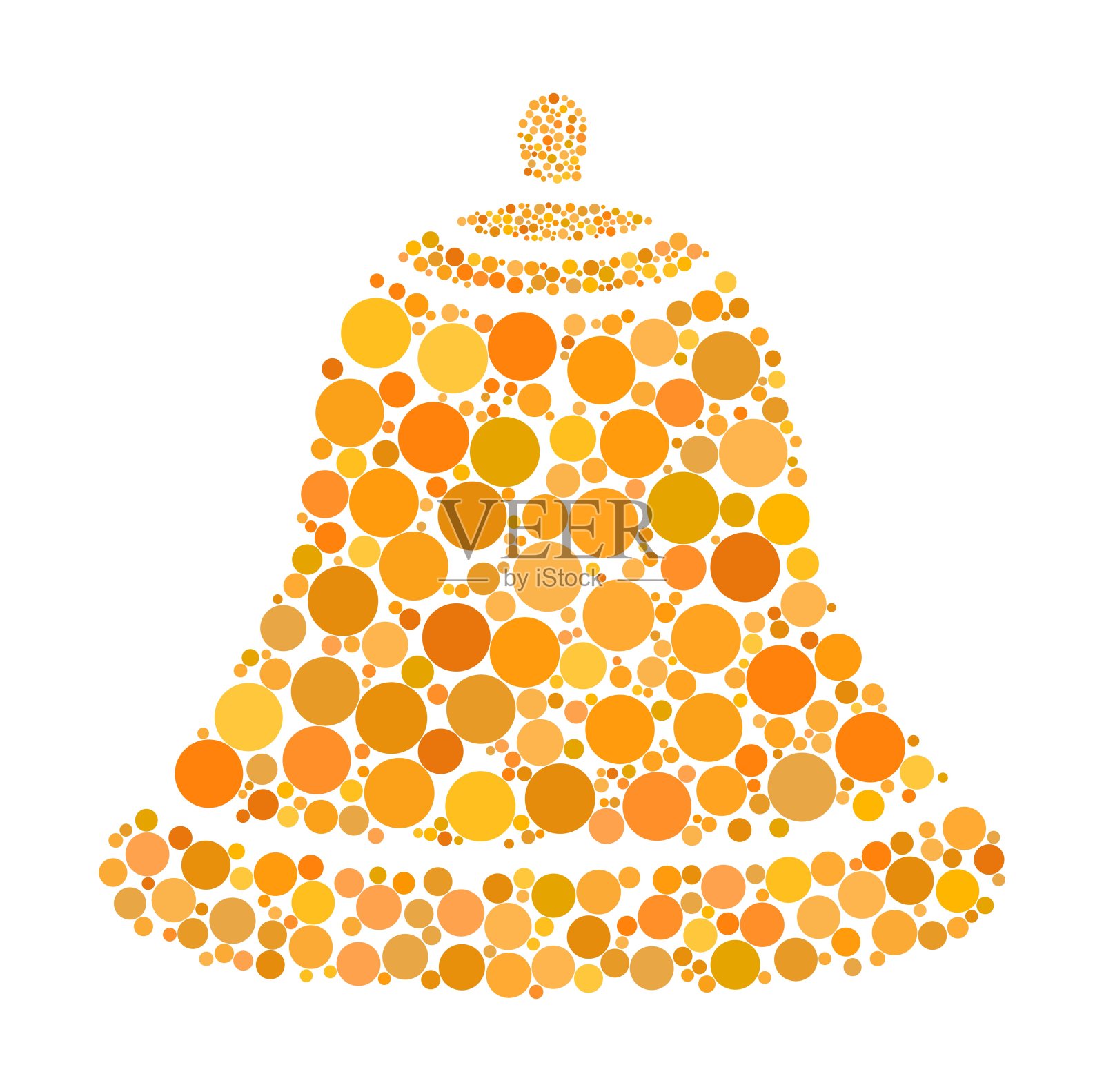 圣诞钟点矢量孤立在白色的背景插画图片素材