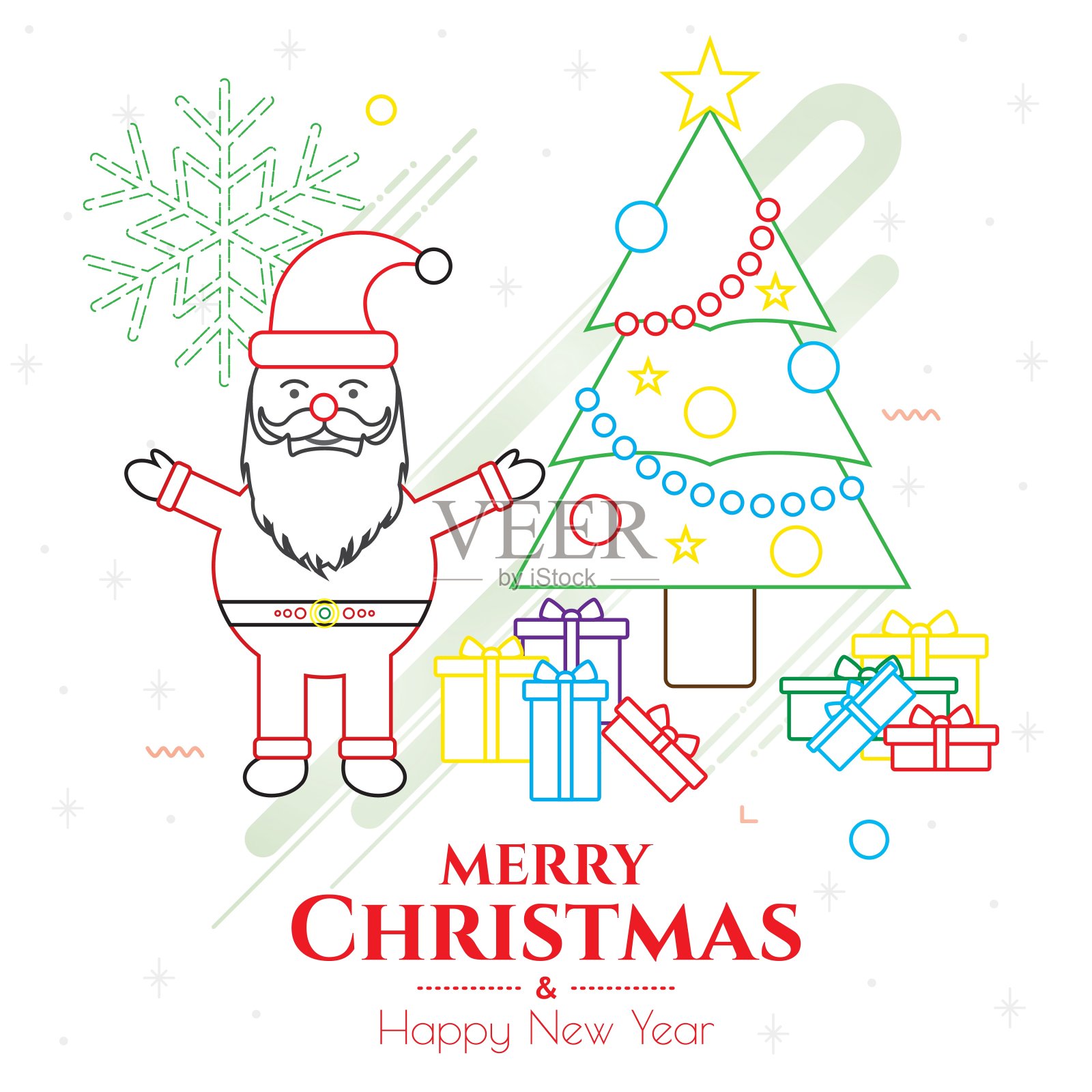 圣诞图标互联网横幅背景。插画图片素材