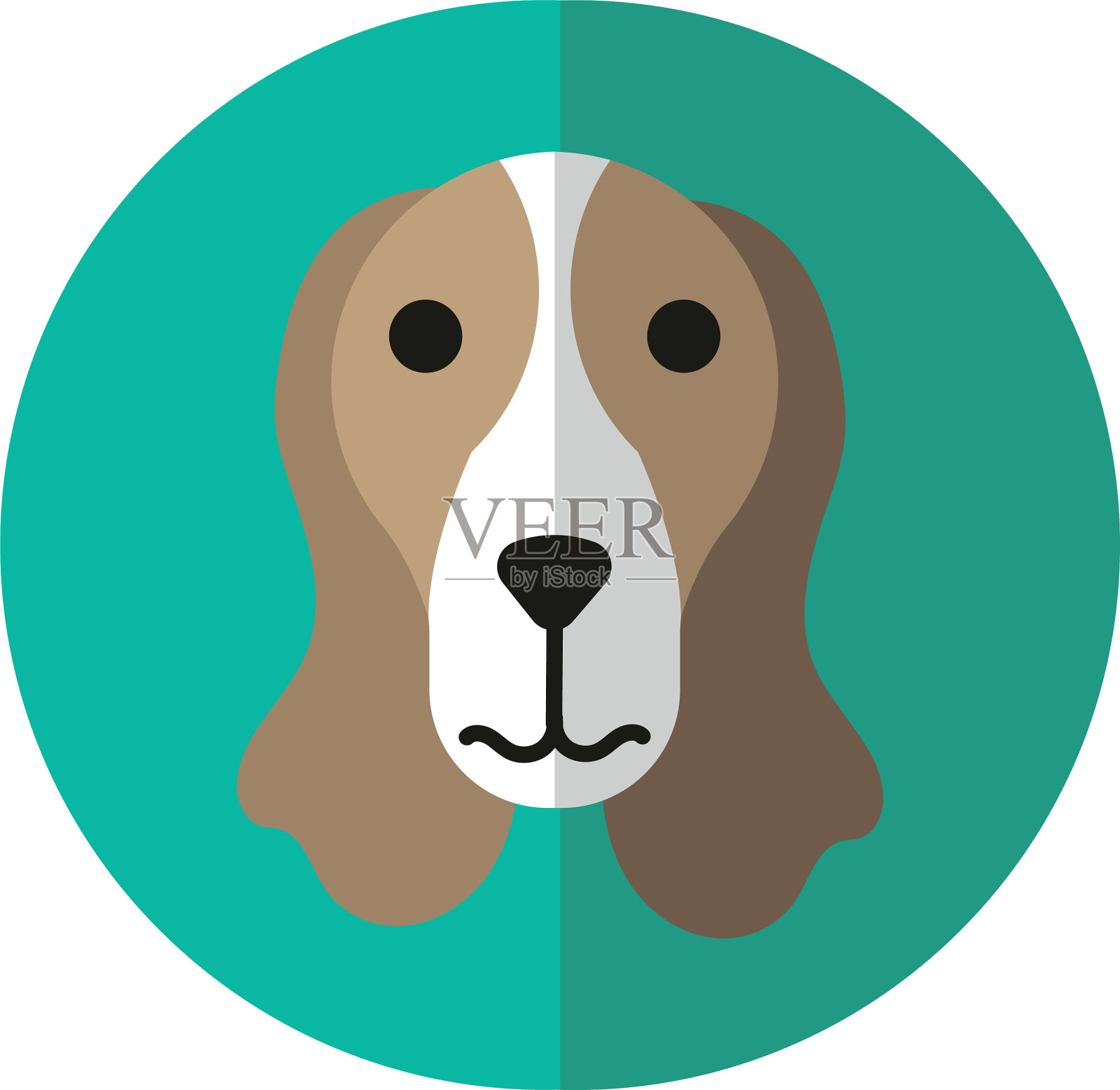 可爱的狗狗宠物头性格设计元素图片