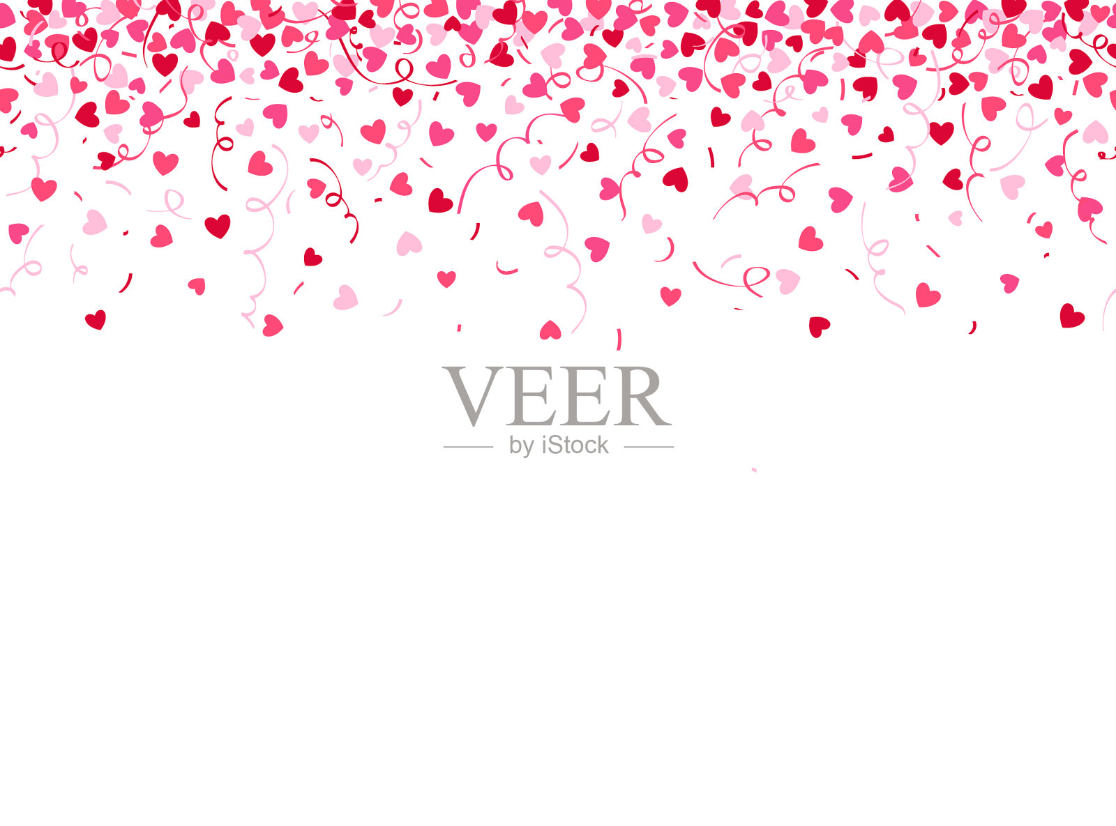 无缝背景与飘落的糖果心插画图片素材