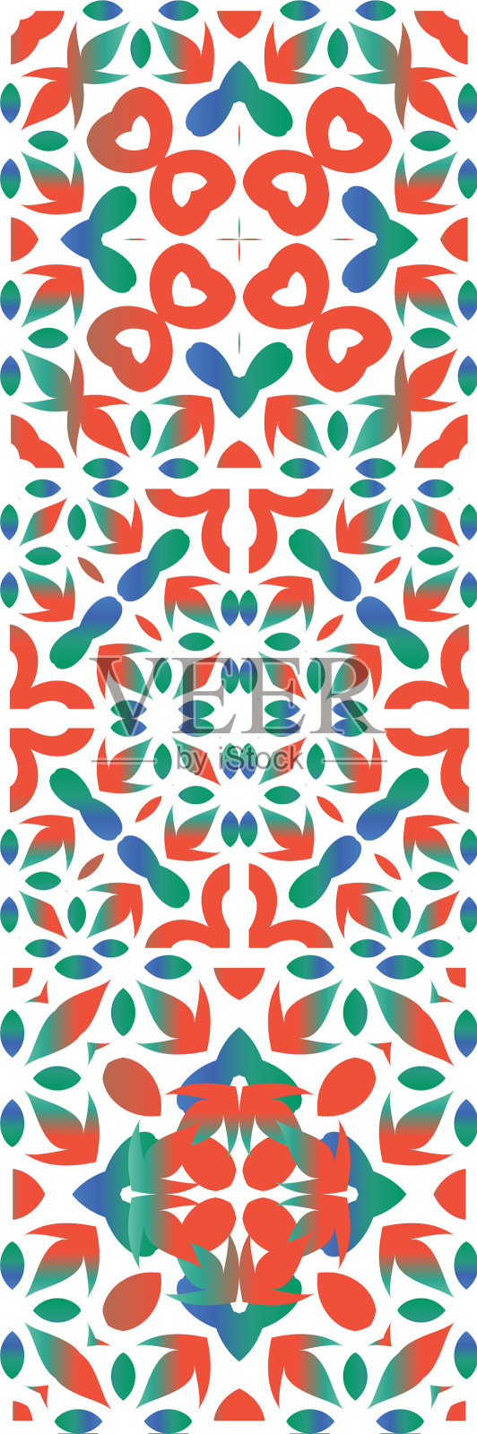 民族瓷砖中的传统装饰插画图片素材