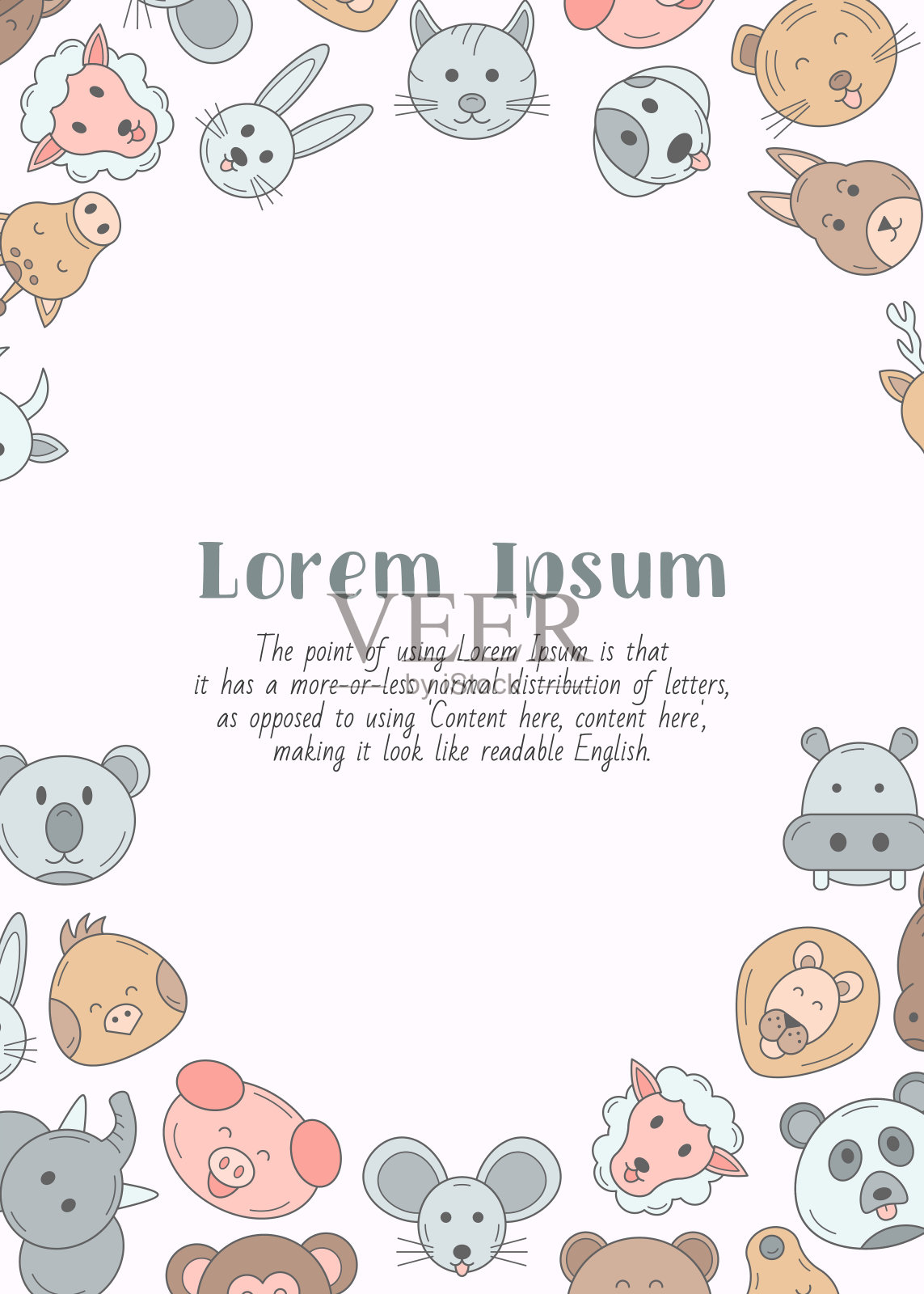 动物卡01-05设计模板素材