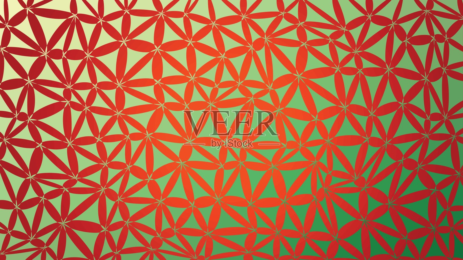 摘要绿色和红色向量梯度低聚的许多三角形背景用于设计插画图片素材