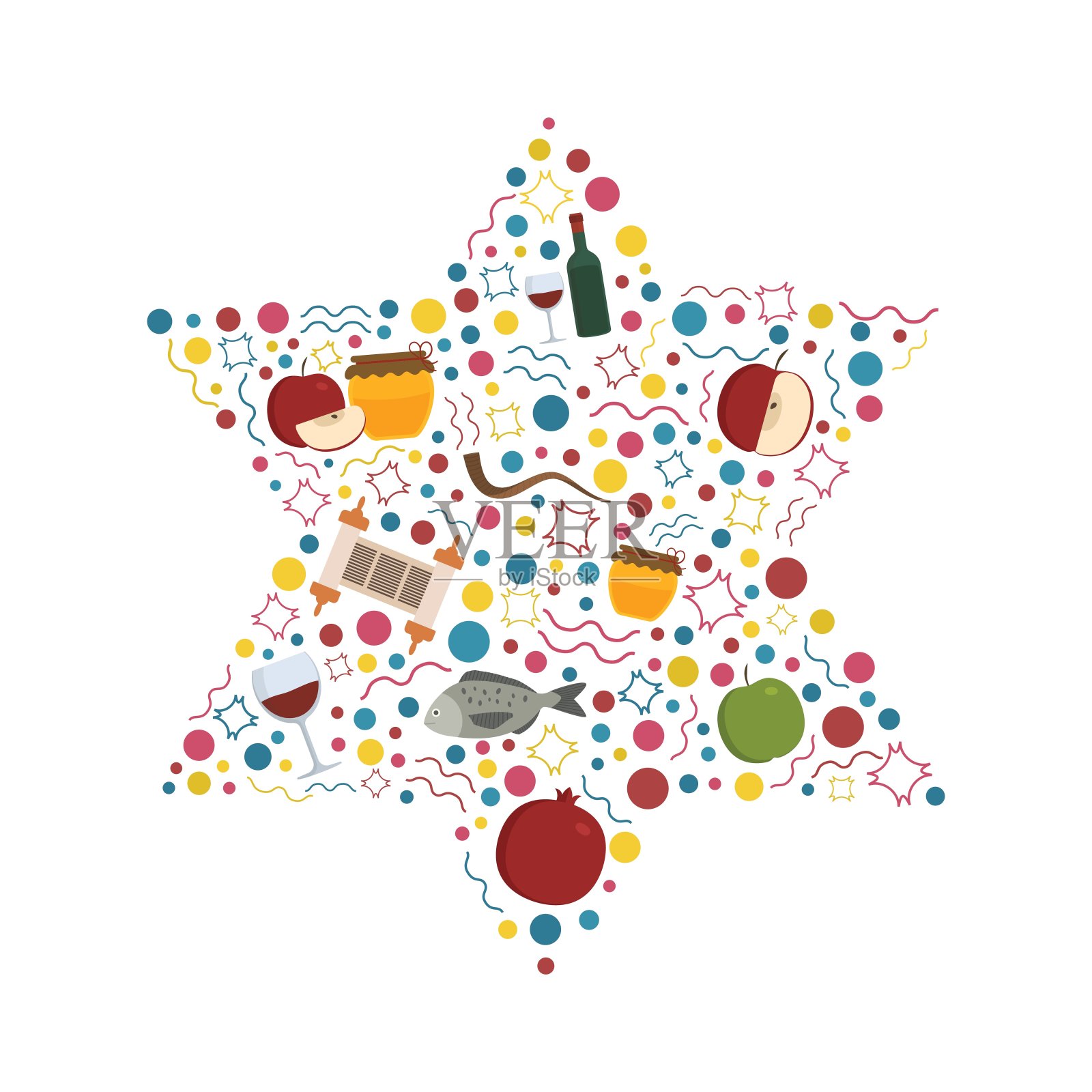 犹太假日公寓设计的标志在星大卫沙插画图片素材