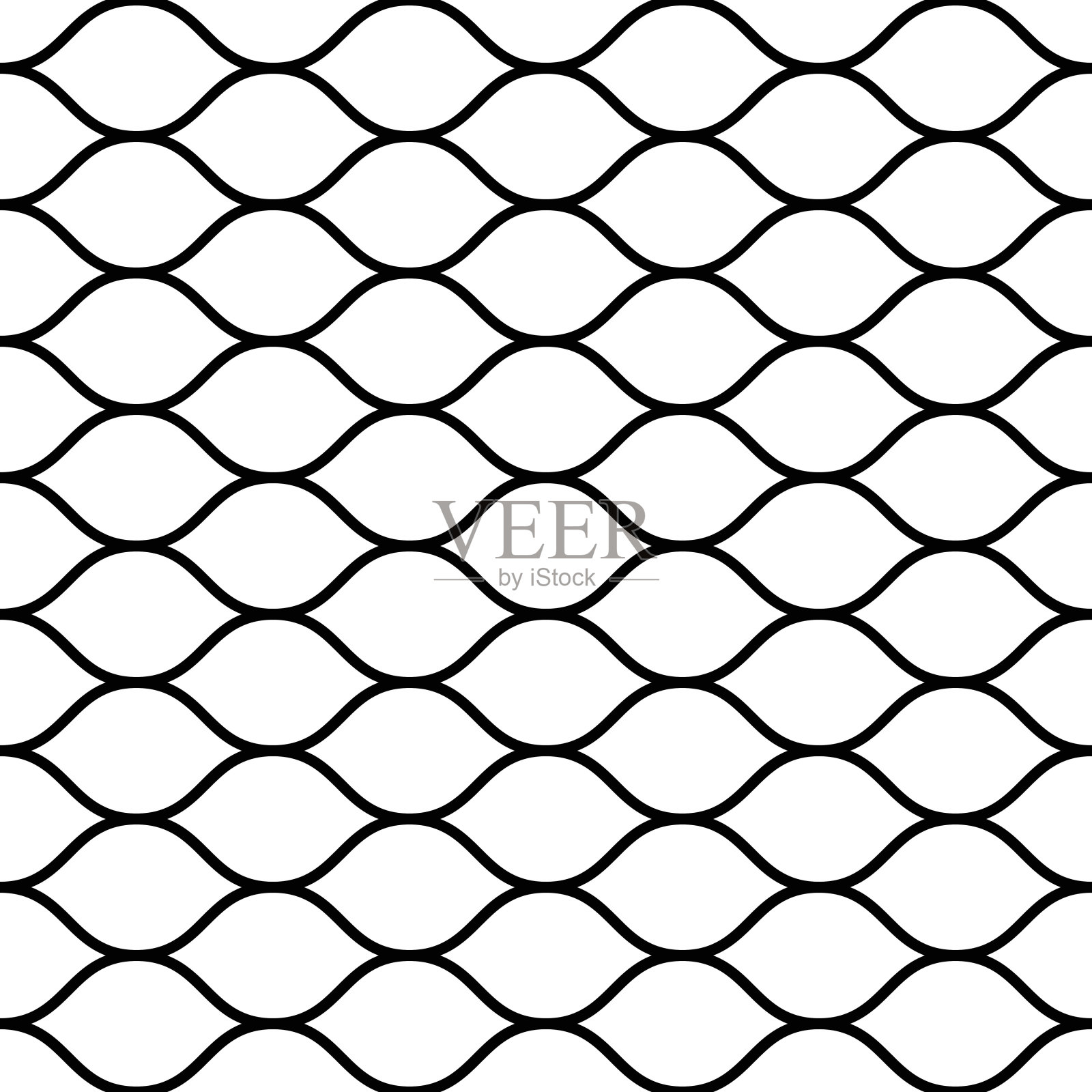 无缝钢丝网围栏。简单的黑色矢量插图上的白色背景插画图片素材