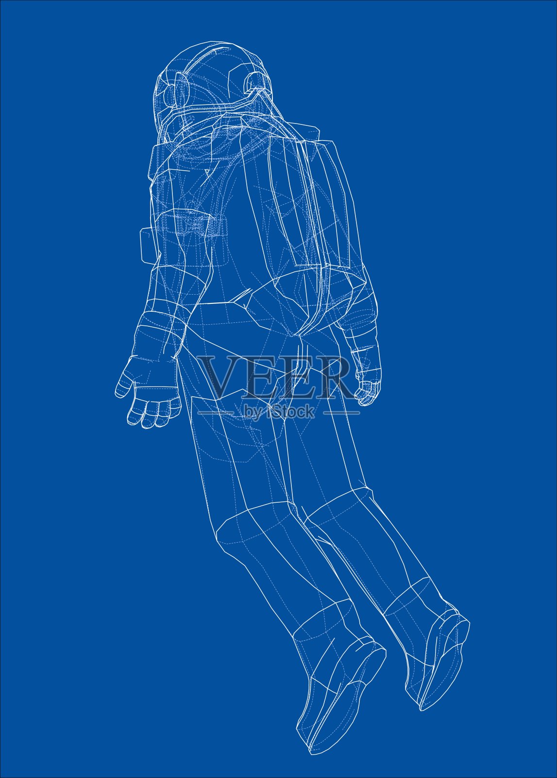 宇航员的概念。三维矢量渲染插画图片素材