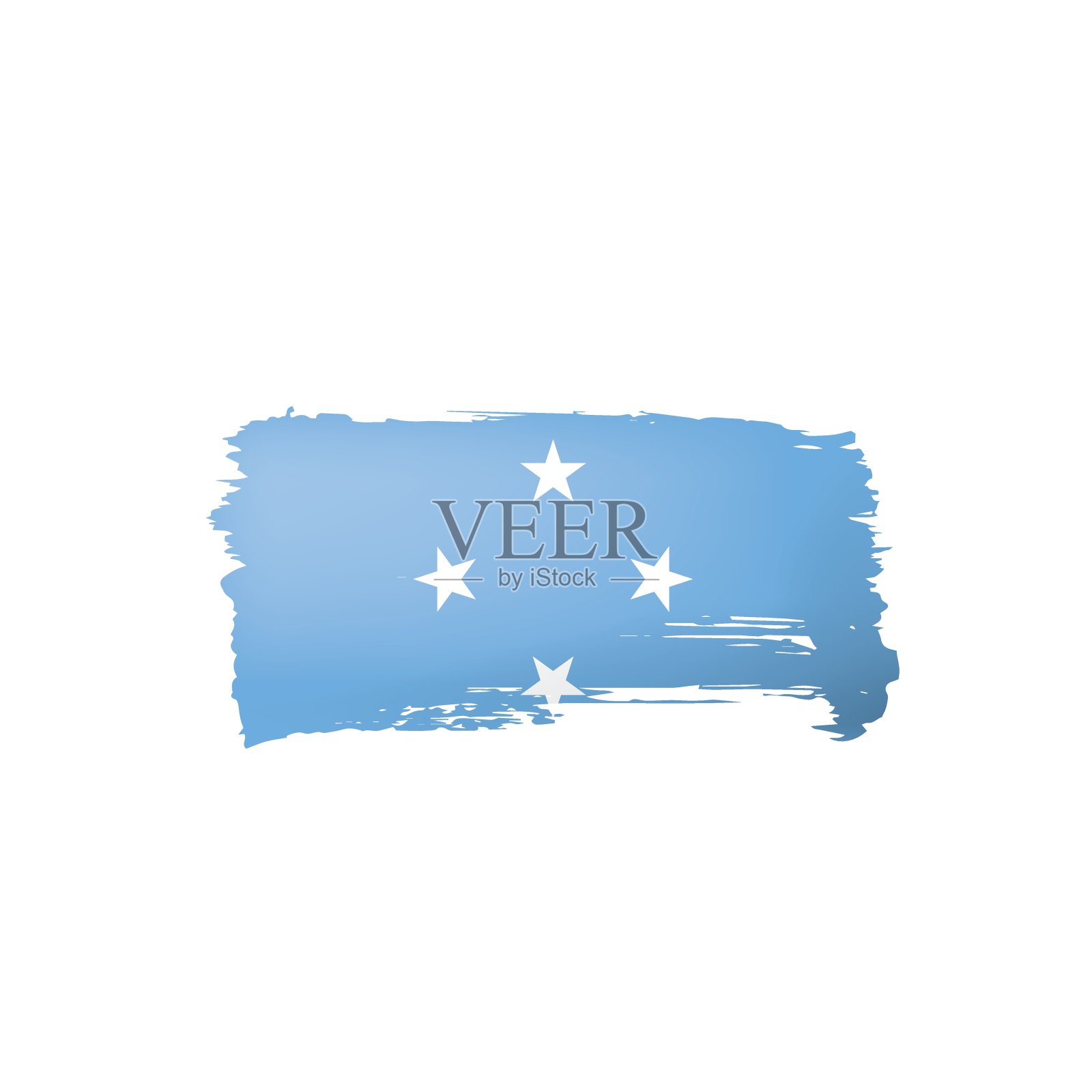 密克罗尼西亚联邦国旗，白色背景矢量插图。插画图片素材