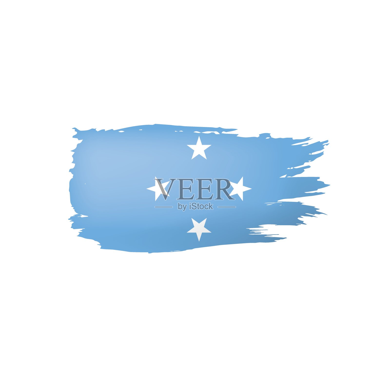 密克罗尼西亚联邦国旗，白色背景矢量插图。插画图片素材