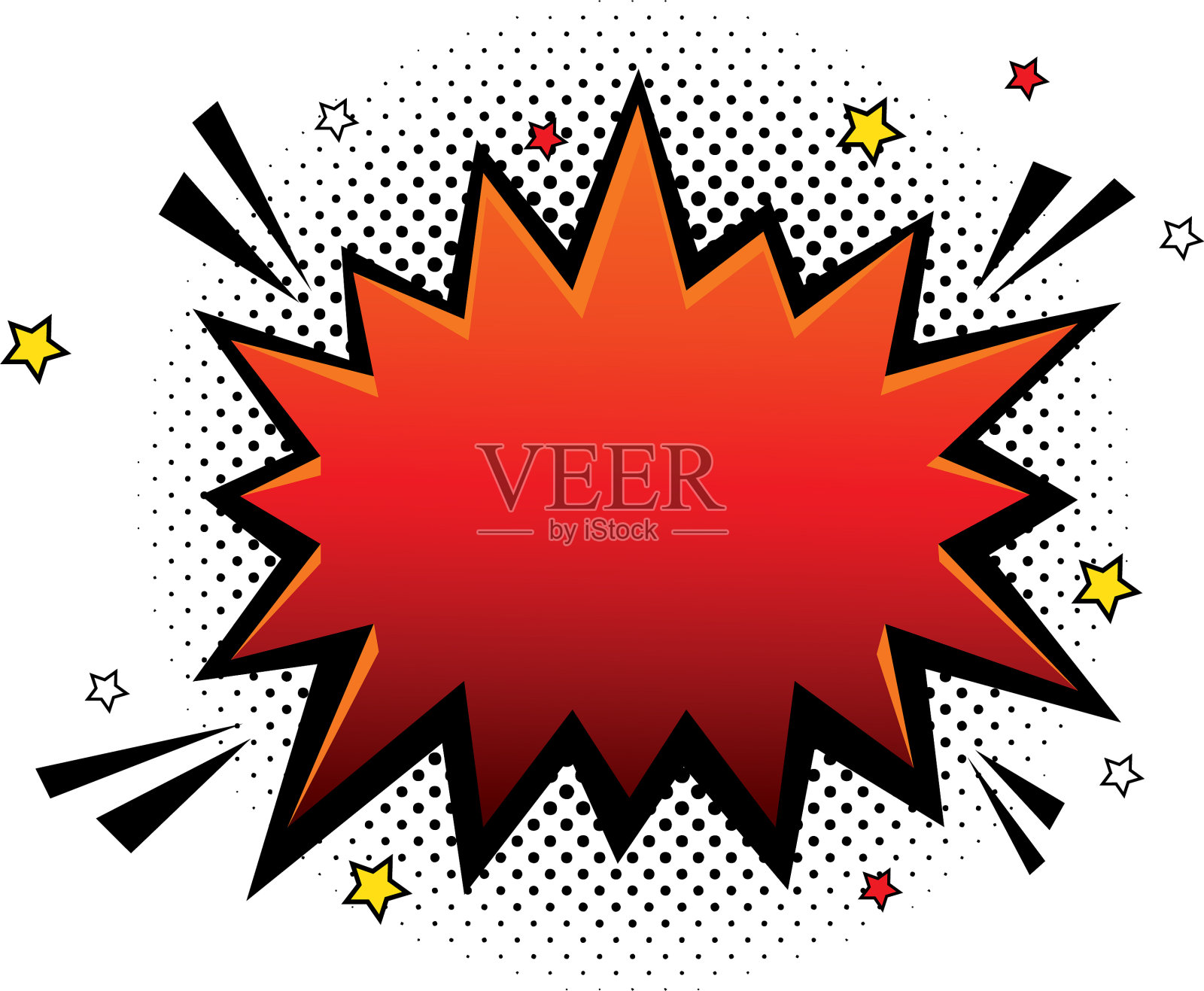 爆炸红色波普艺术风格的图标设计元素图片
