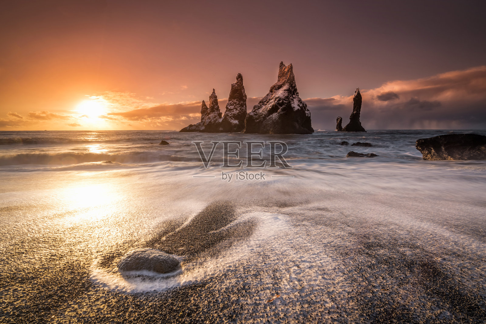 冰岛的维克海滩照片摄影图片