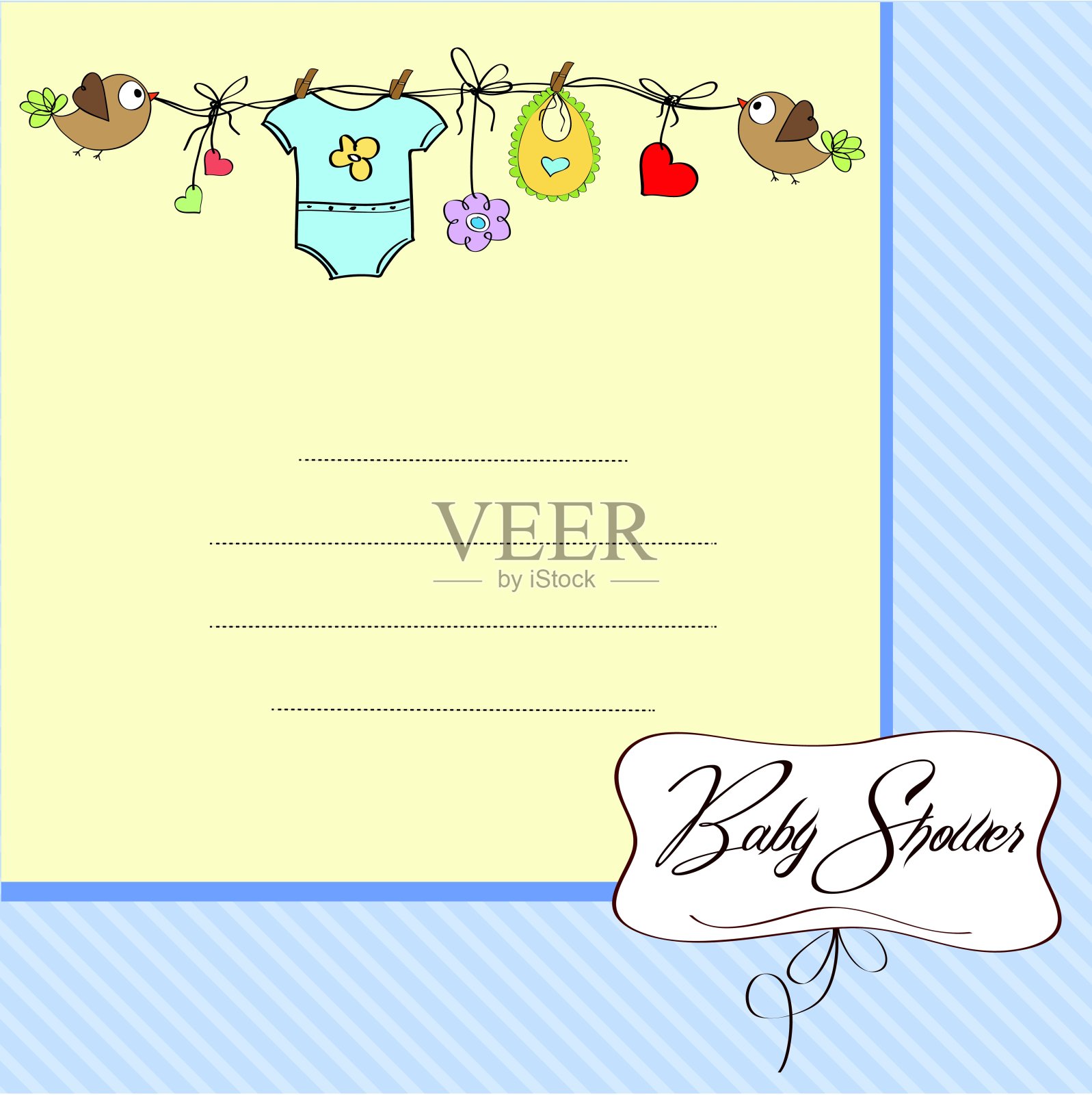 男婴淋浴卡设计模板素材