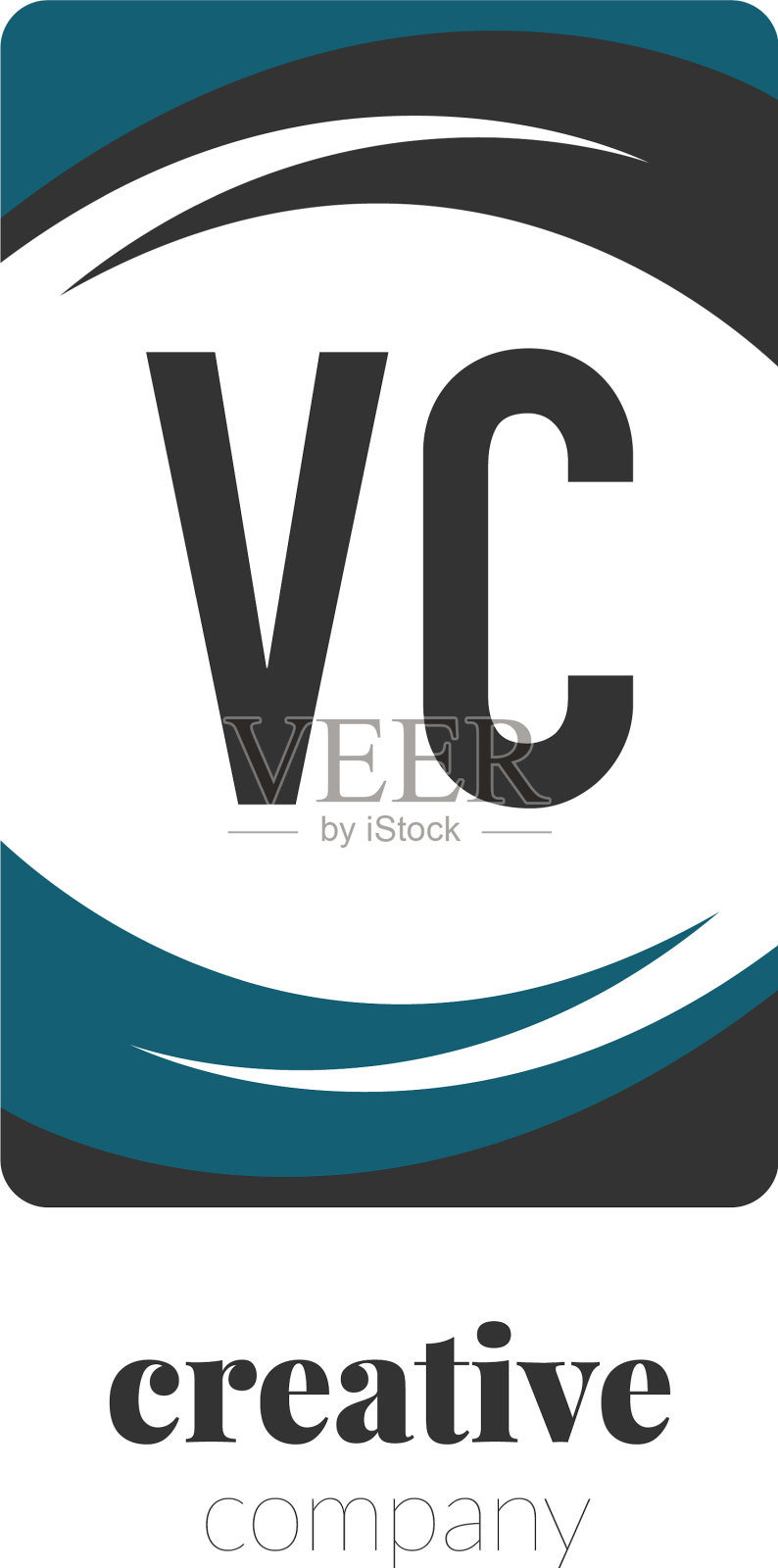 首字母vc创意抽象logo模板插画图片素材