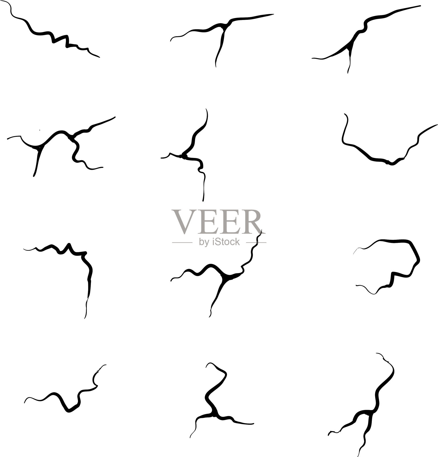 手绘裂纹玻璃墙腿在卡通插画图片素材