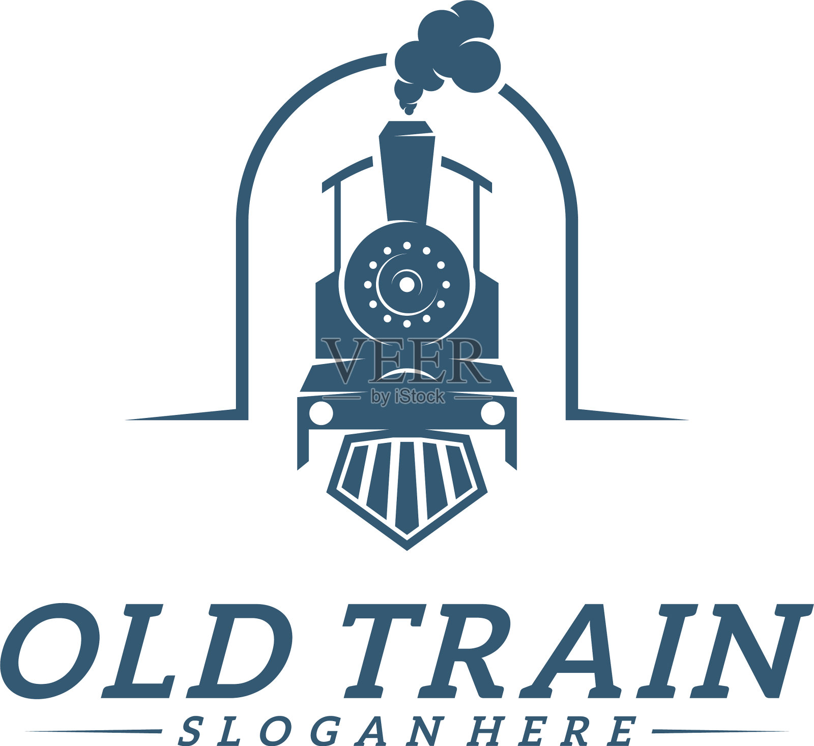 经典列车标志概念机车标志设计插画图片素材